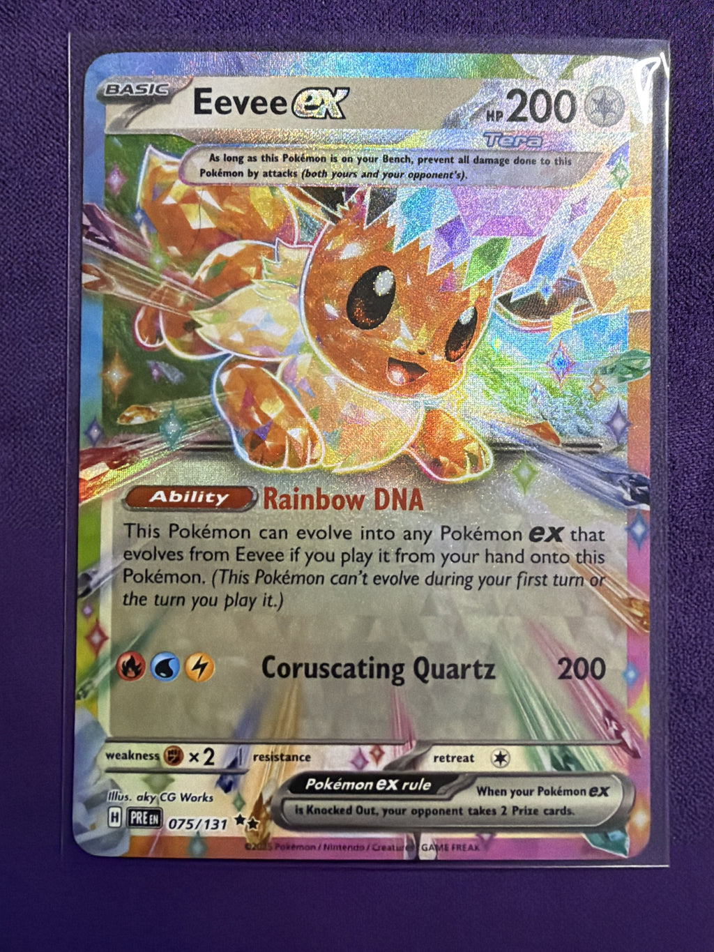 Eevee ex #075/131 - SV: Prismatic Evolutions - Holo Rare Pokemon Card NM