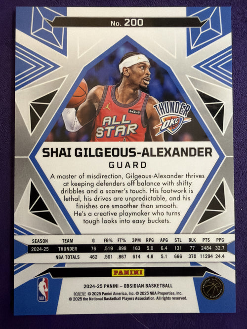 2024-25 Panini Obsidian #200 Shai Gilgeous-Alexander