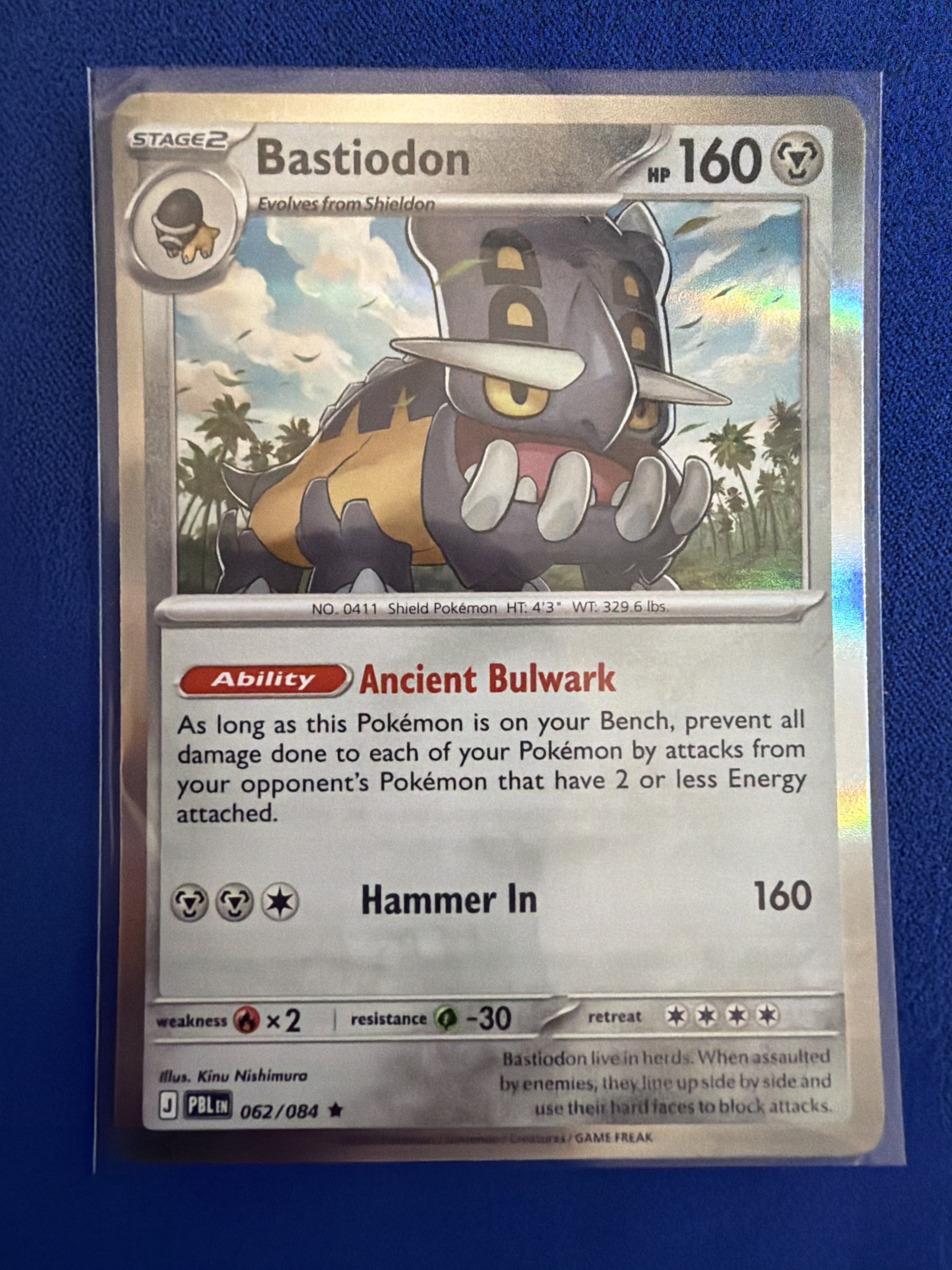 Bastiodon 062/084 - Pitch Black ME05 - Holo Rare Pokemon TCG NM