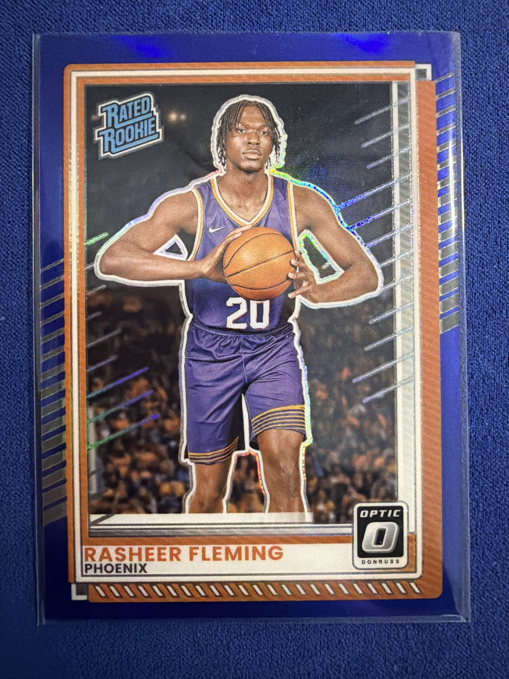 2025-26 Donruss Optic Blue Rasheer Fleming RC #18 /49 SP Suns Rookie