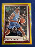 2025-26 Donruss Darius Acuff Jr Yellow Stars #/149 #63 Rated Prospect Arkansas