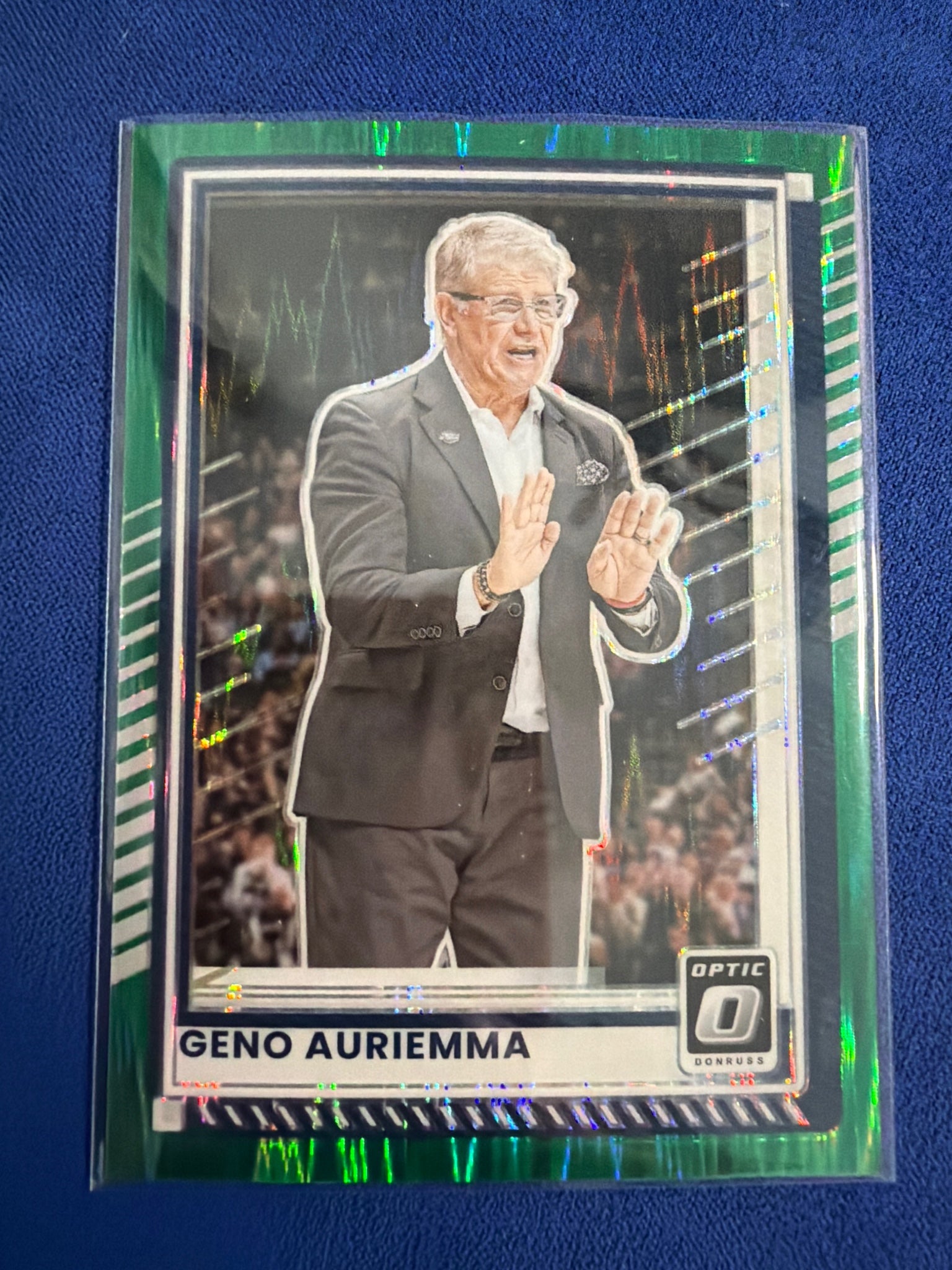 2025-26 Donruss Geno Auriemma Optic Green Shock #/135 #193 UConn Huskies