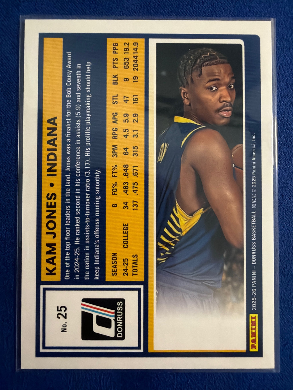 2025-26 Donruss Kam Jones Holo Laser #/199 #25 Rated Prospect Marquette