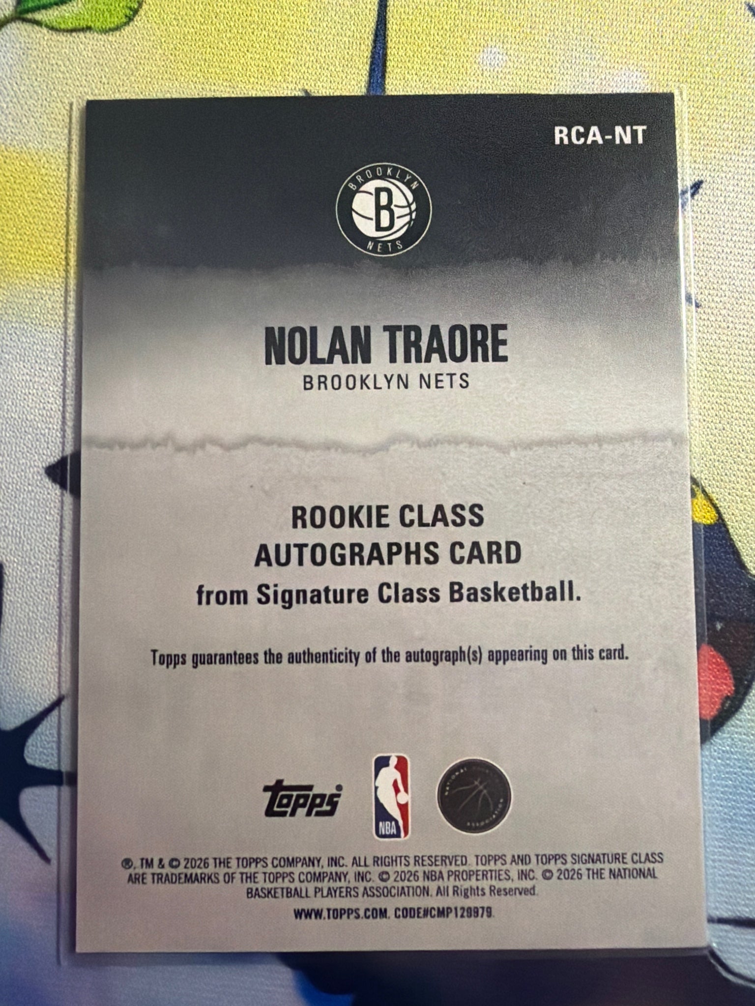 2025-26 Topps Signature Class Nolan Traore Rookie Class Auto #RCA-NT Nets RC