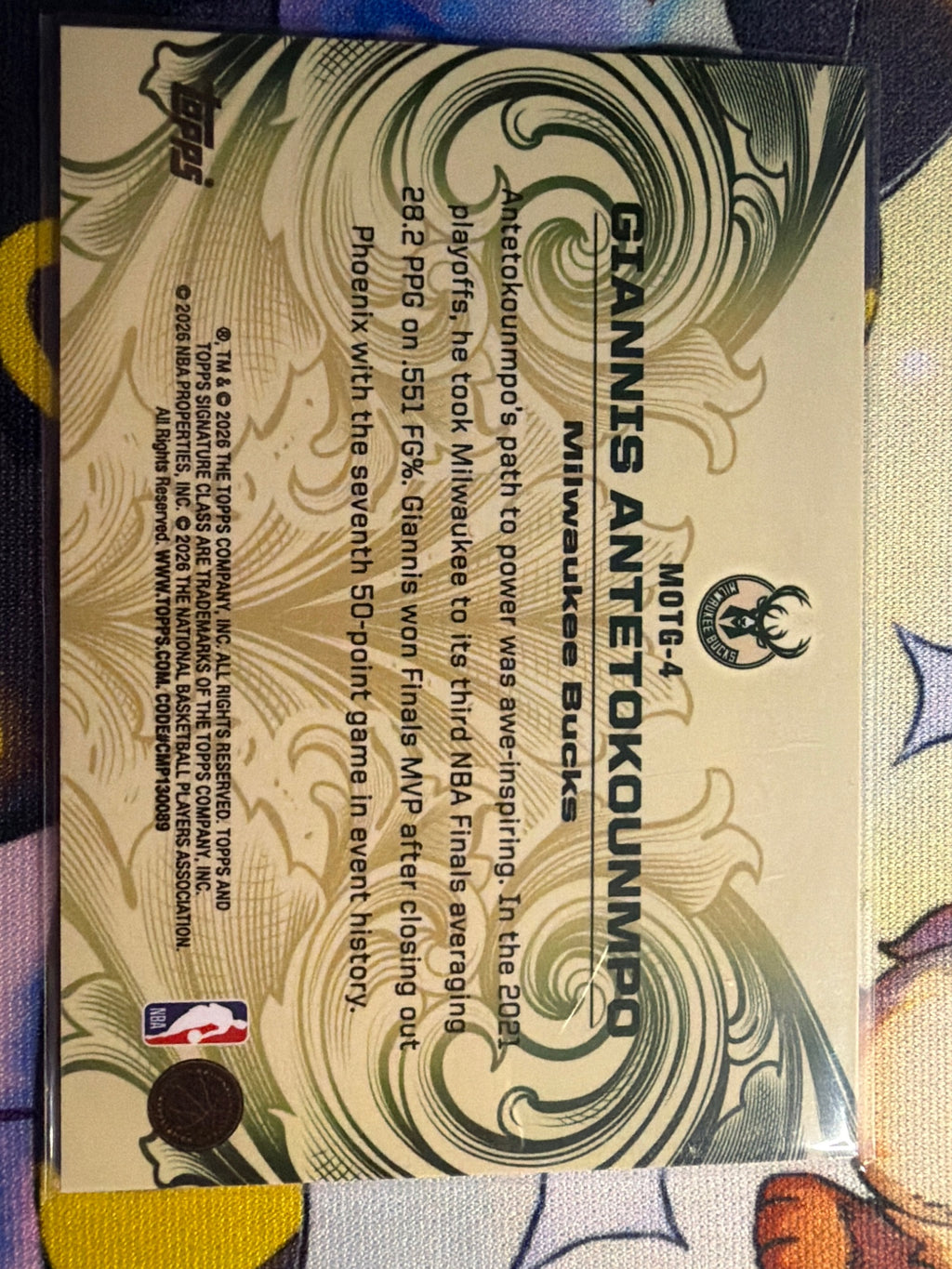 Topps Signature Giannis Antetokounmpo Monarchs of the Game SSP MOTG-4 Bucks