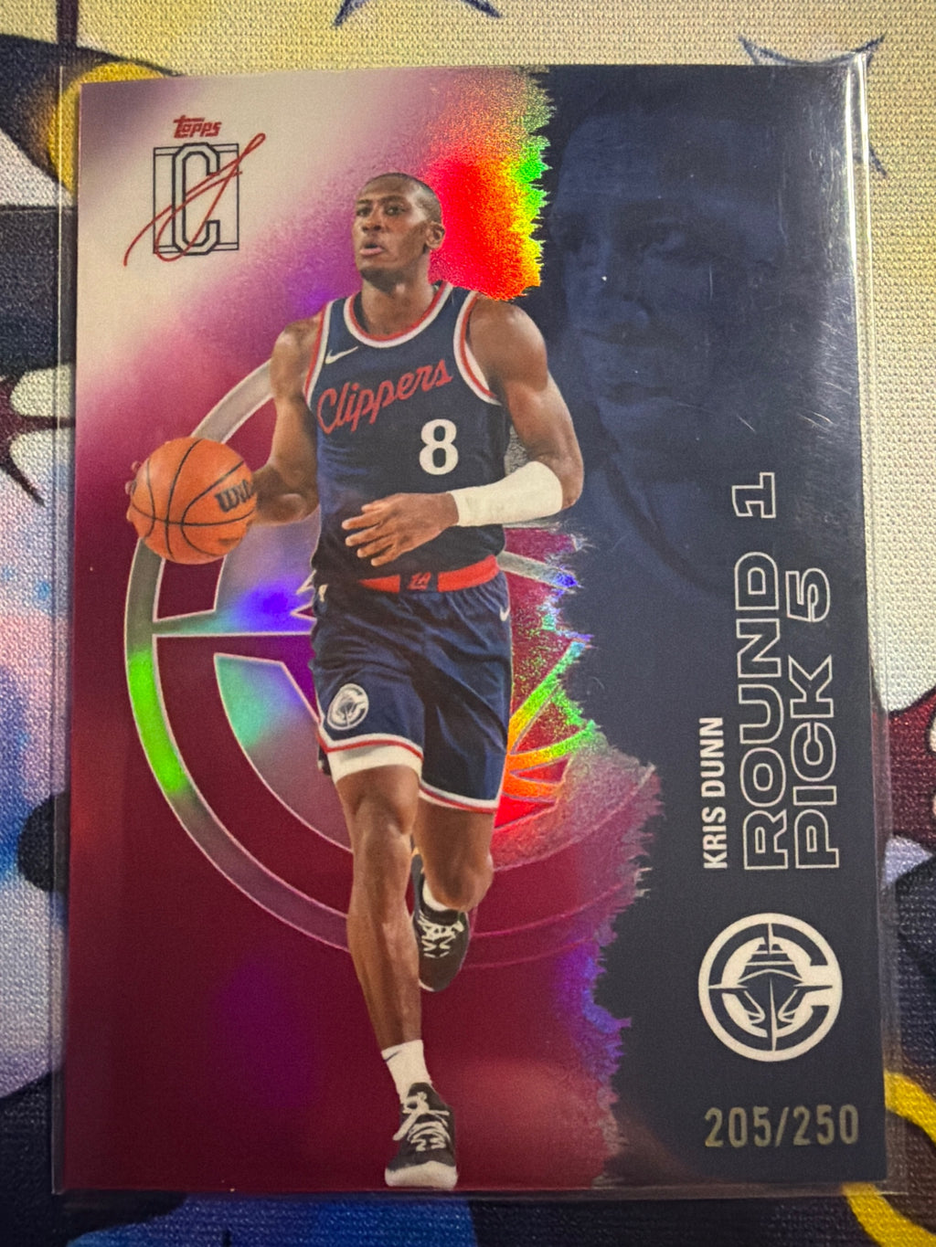 Topps Signature Kris Dunn Chrome Magenta Refractor /250 #72 Clippers