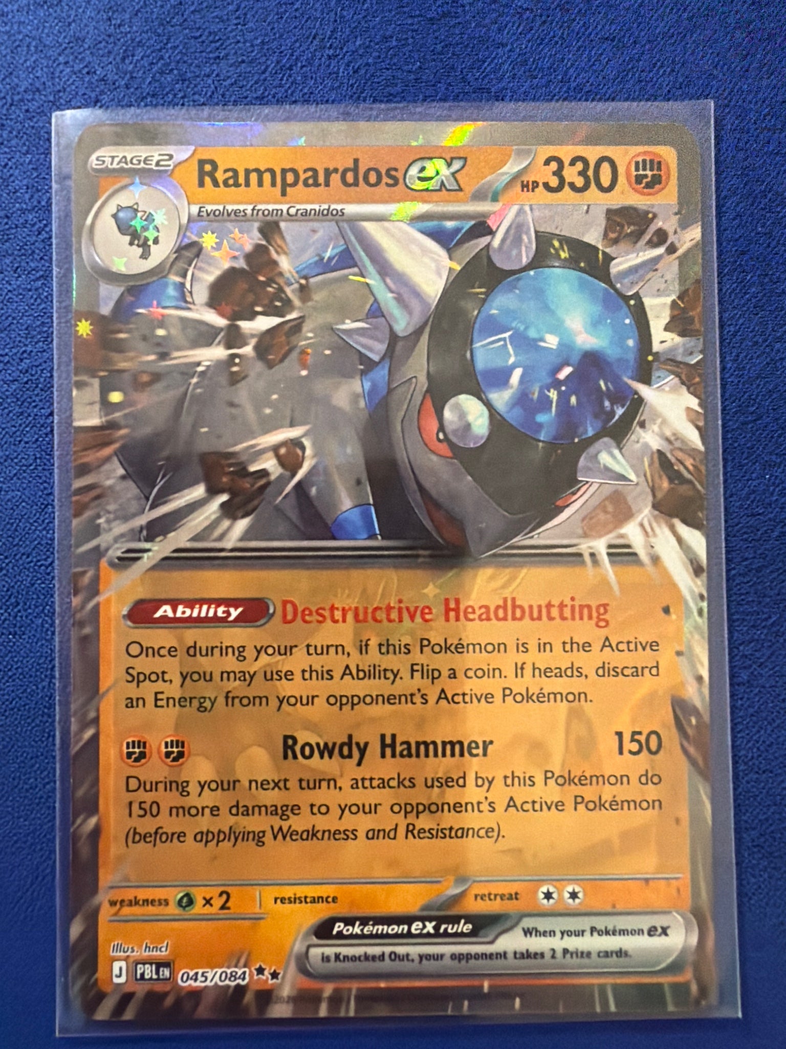 Rampardos ex #045/084 - ME05 Pitch Black Pokemon Card - Holo Double Rare NM
