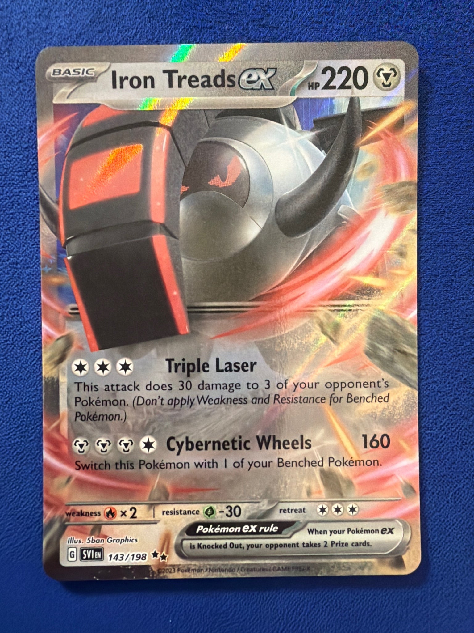 Iron Treads ex #143/198 - Prize Pack Series Pokemon Card - Play Stamp Holo NM