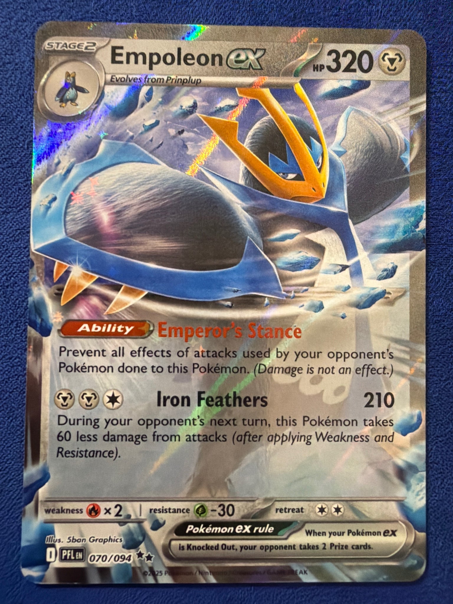 Empoleon ex 070/094 ME02: Phantasmal Flames - Pokémon Holo Double Rare NM