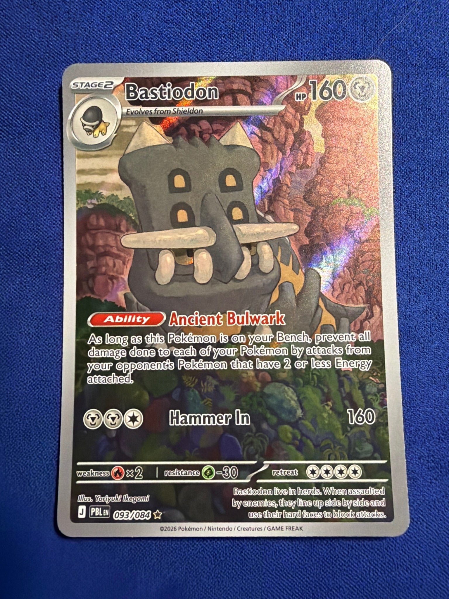 ME05: Pitch Black #093/084 Bastiodon Holo Pokemon Card NM