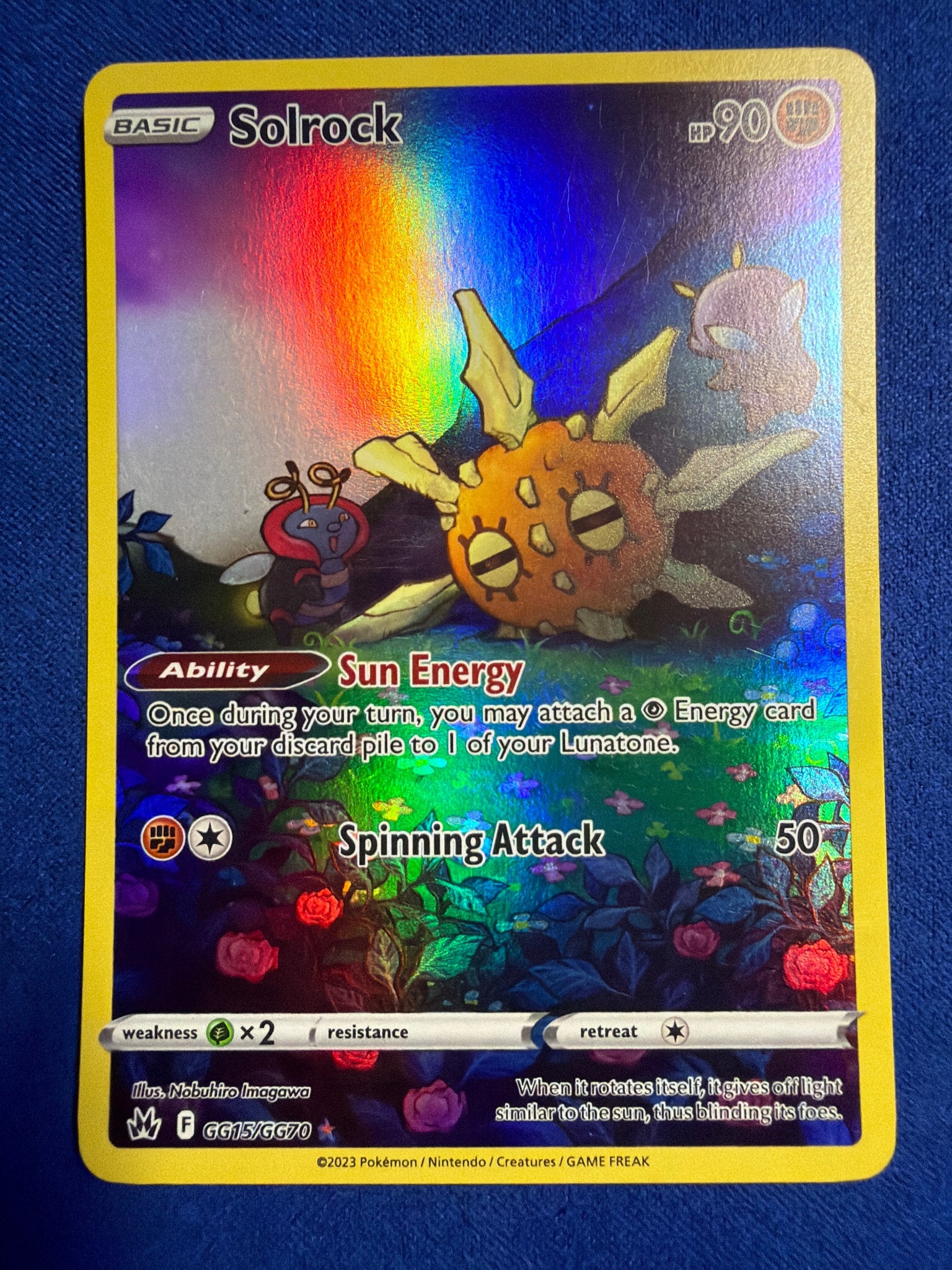 2023 Pokemon Crown Zenith Galarian Gallery Solrock GG15/GG70 Full Art Holo NM