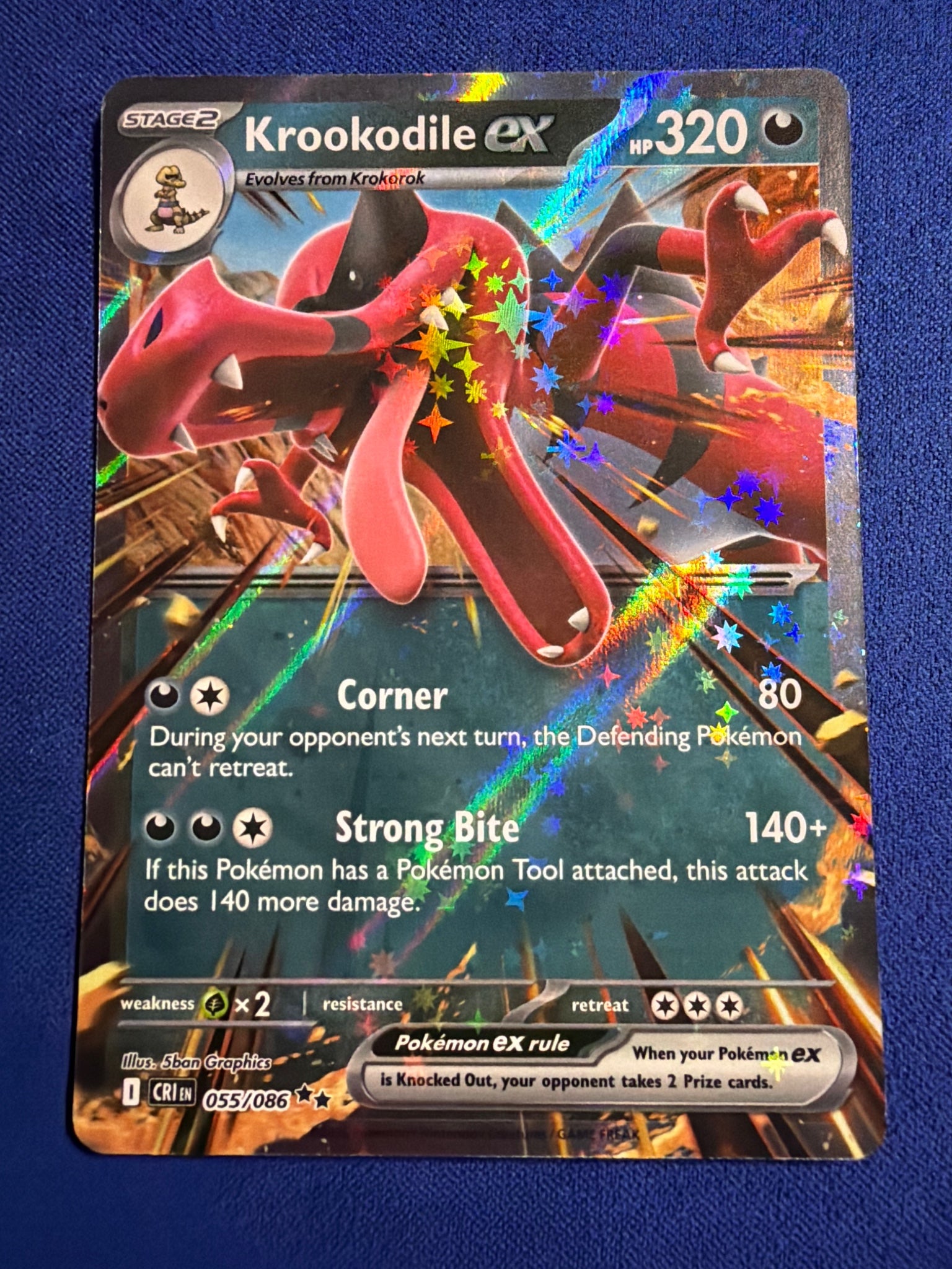 2026 Pokemon ME04 Chaos Rising Krookodile ex #055/086 Double Rare Holo NM