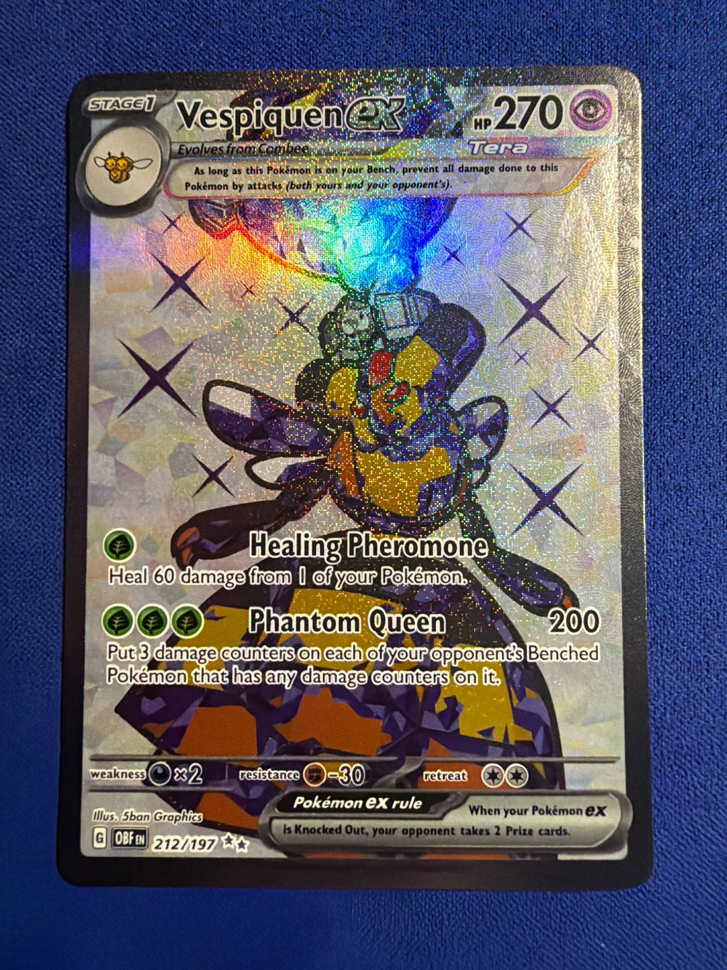 SV03: Obsidian Flames #212/197 Vespiquen ex Ultra Rare Holo Pokemon Card NM