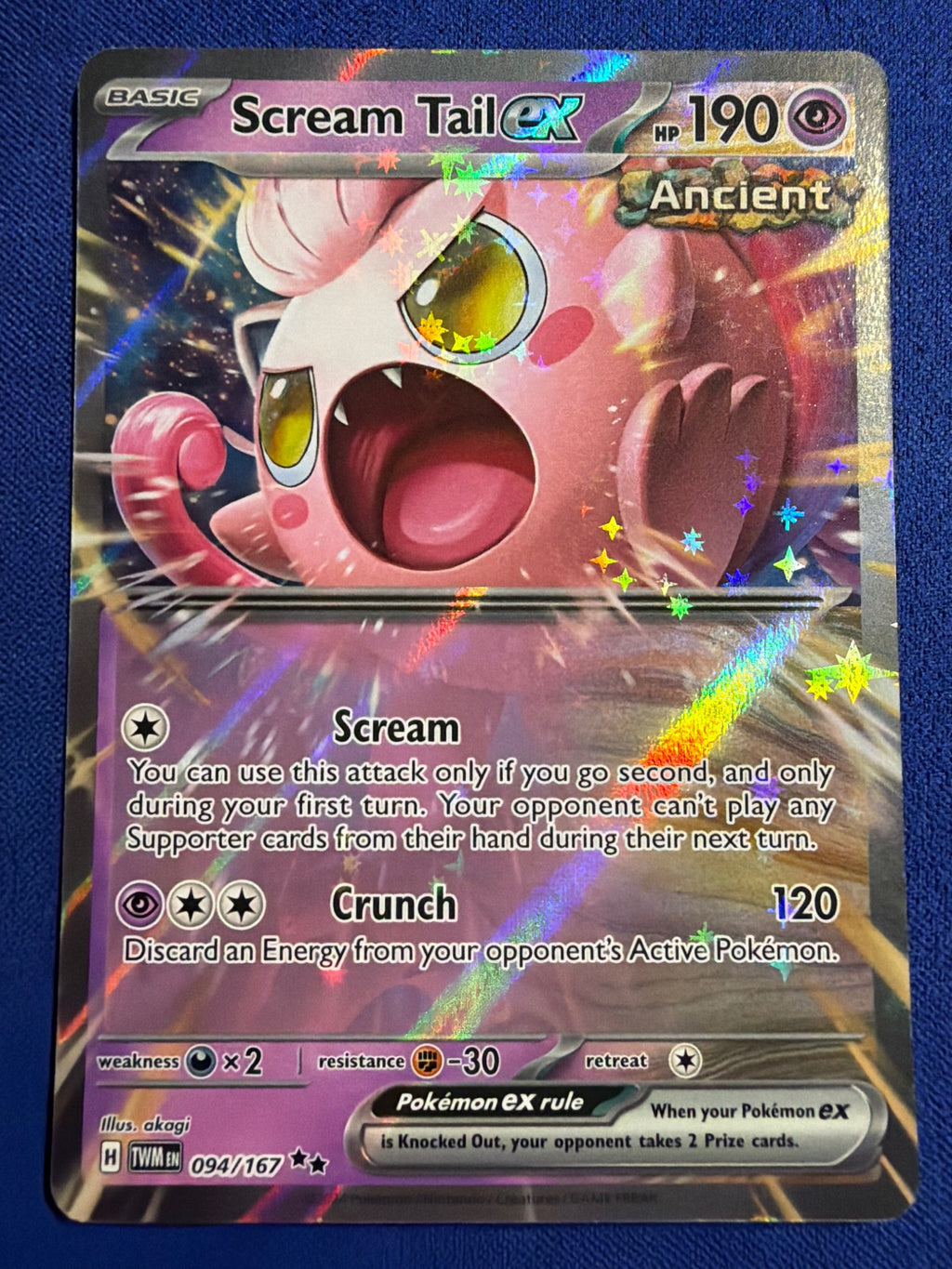 SV06: Twilight Masquerade #094/167 Scream Tail ex Holo Pokemon Card NM