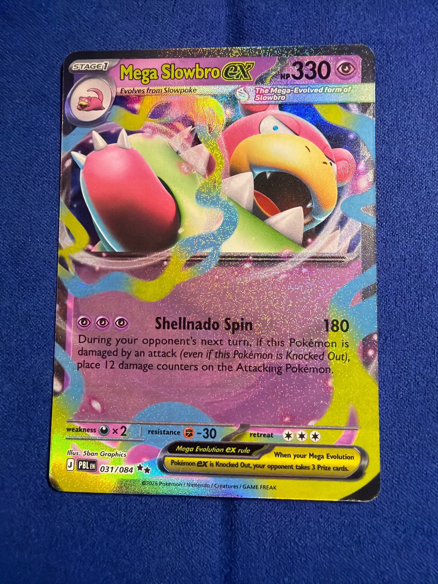 Mega Slowbro ex 031/084 ME05 Pitch Black Holo Pokemon Card NM Ultra Rare