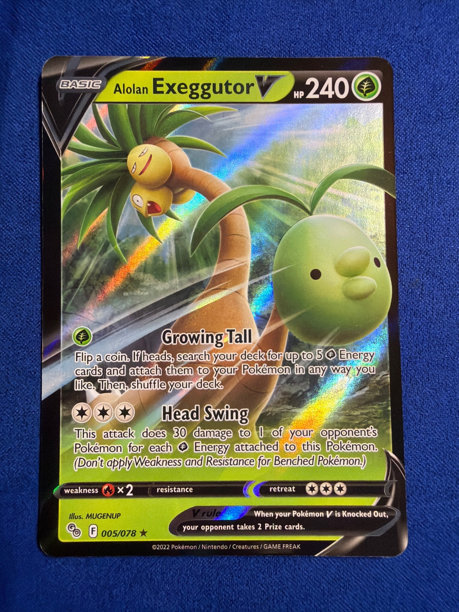 Alolan Exeggutor V 005/078 Pokemon GO Holo Ultra Rare Card NM 2022