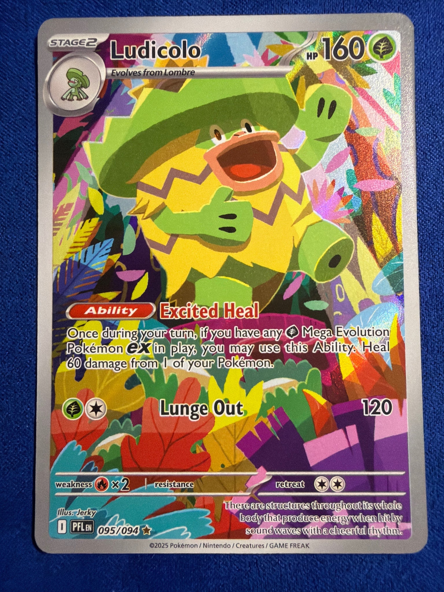 Pokemon Ludicolo 095/094 ME02 Phantasmal Flames Illustration Rare IR Holo NM