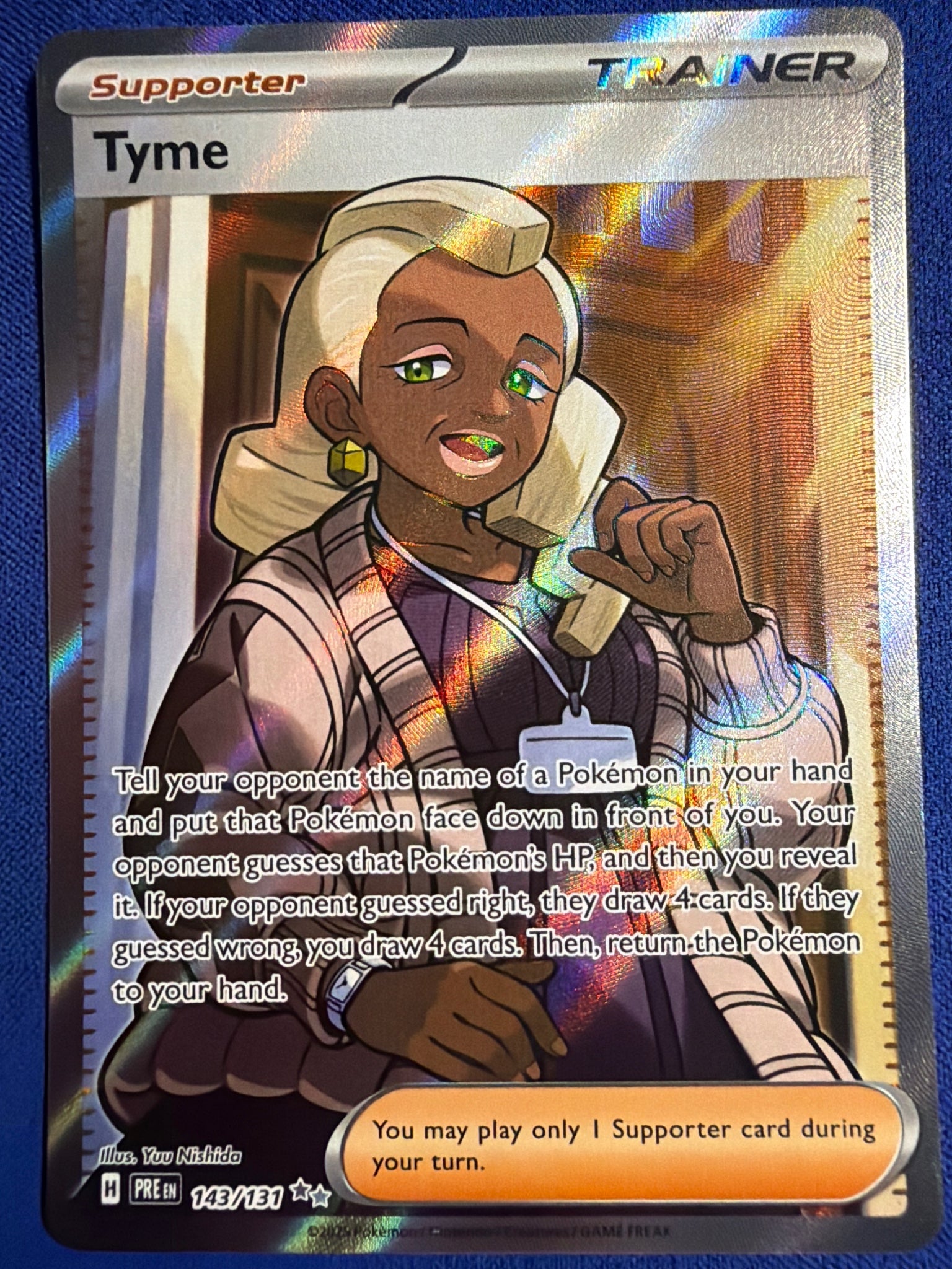 Pokemon Tyme #143/131 Full Art Ultra Rare Prismatic Evolutions Holo TCG NM