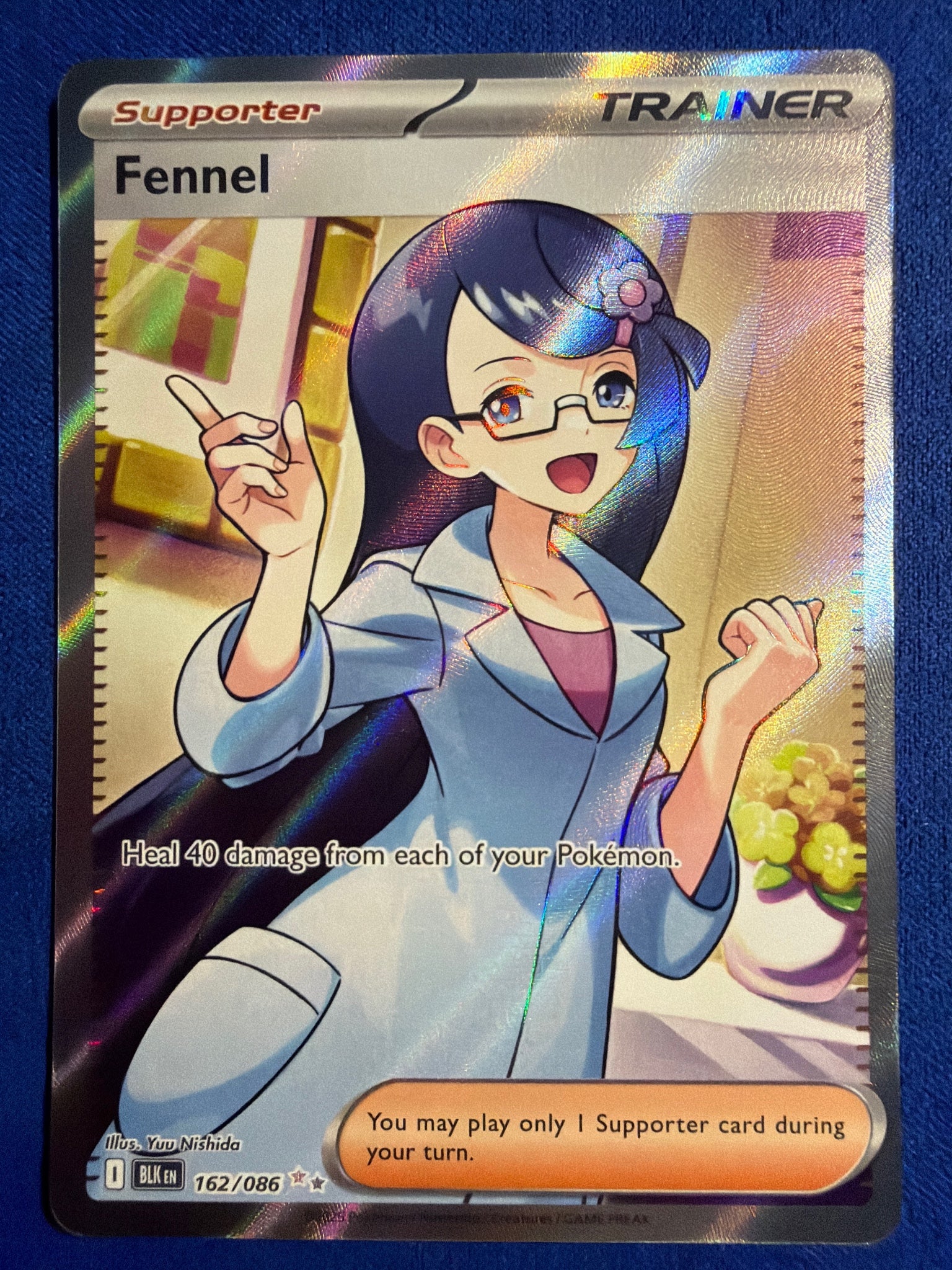 Pokemon Fennel #162/086 Full Art Ultra Rare Black Bolt Holo TCG NM