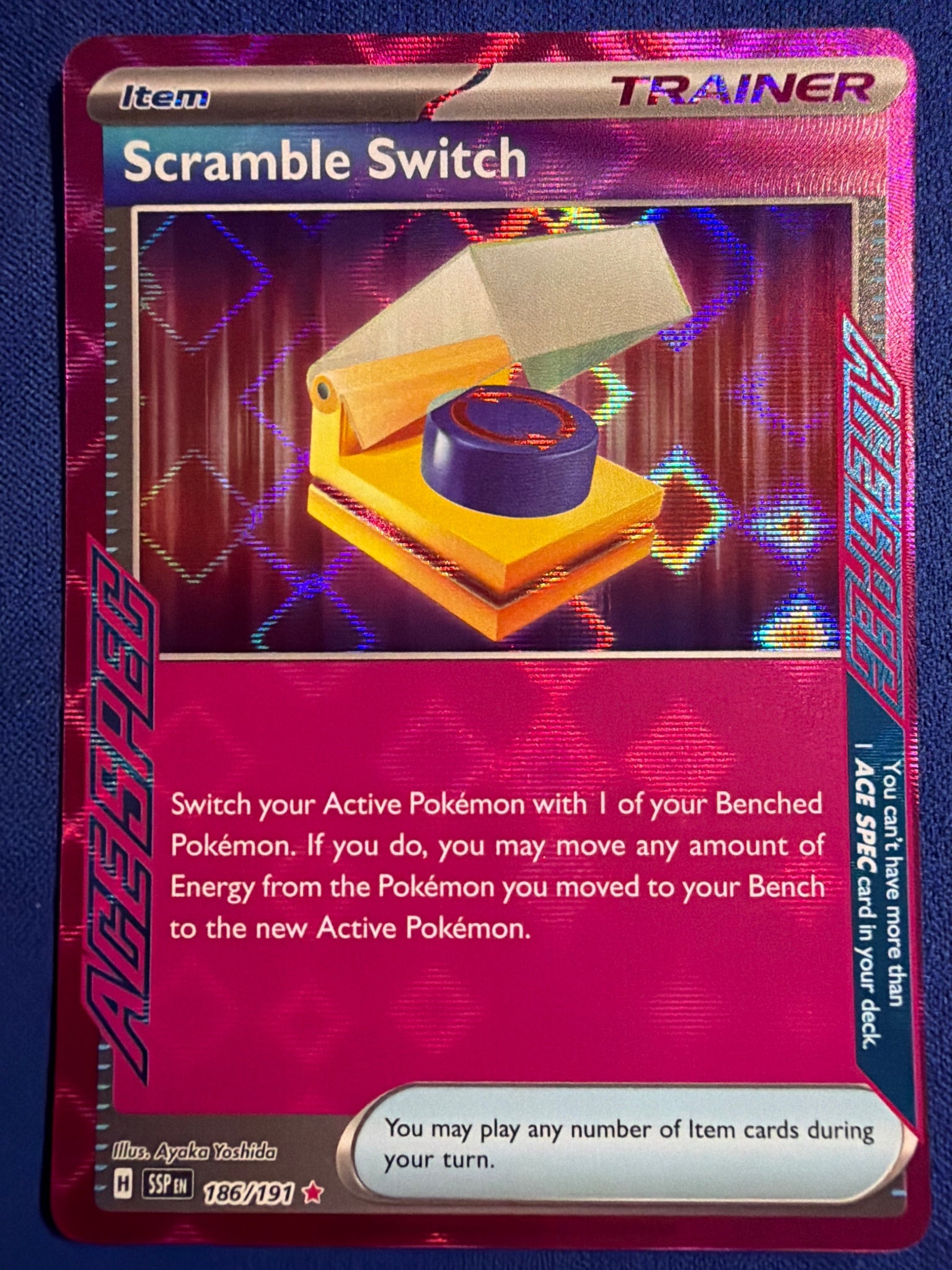 Pokemon Scramble Switch #186/191 ACE SPEC Surging Sparks Holo Trainer TCG NM