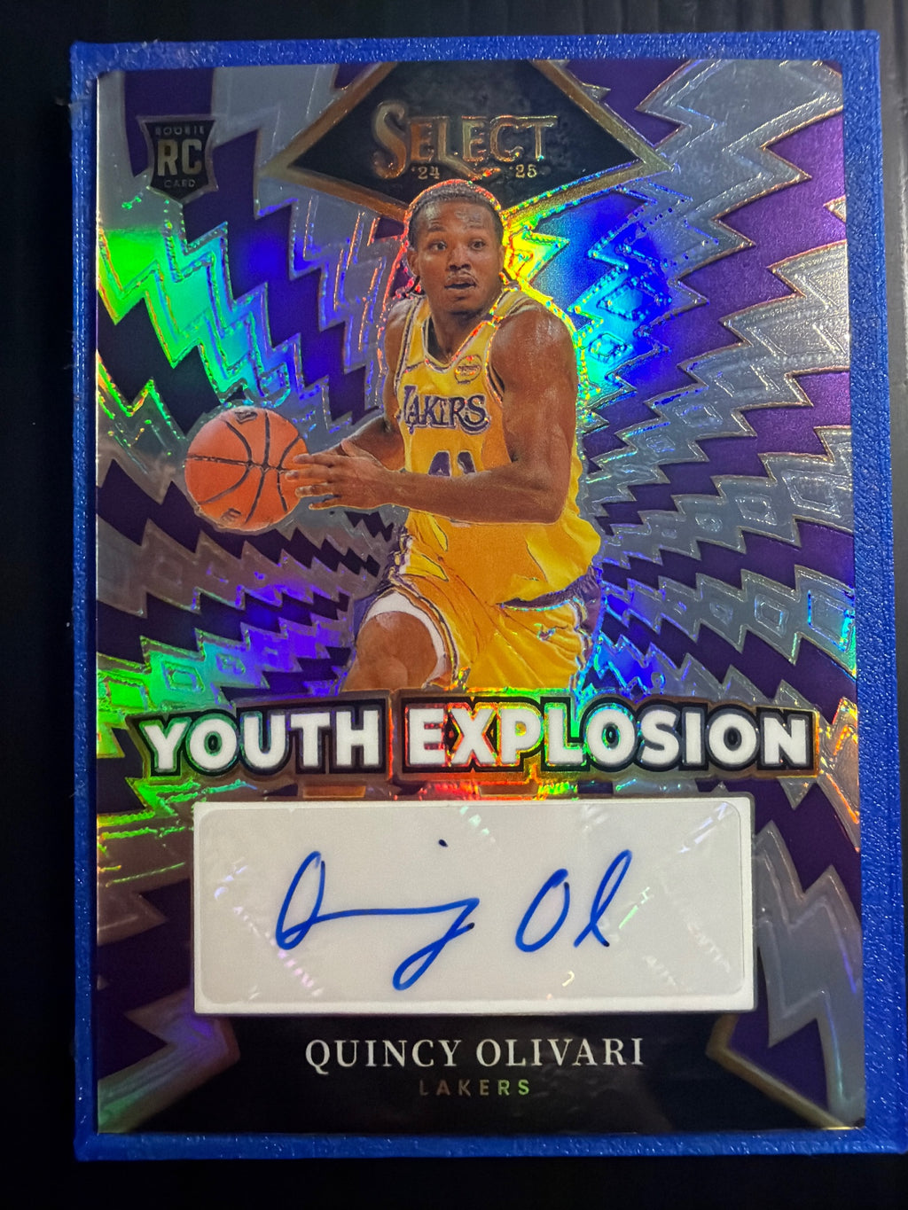 2024-25 Panini Select Quincy Olivari #YE-OLI Youth Explosion Auto RC Lakers