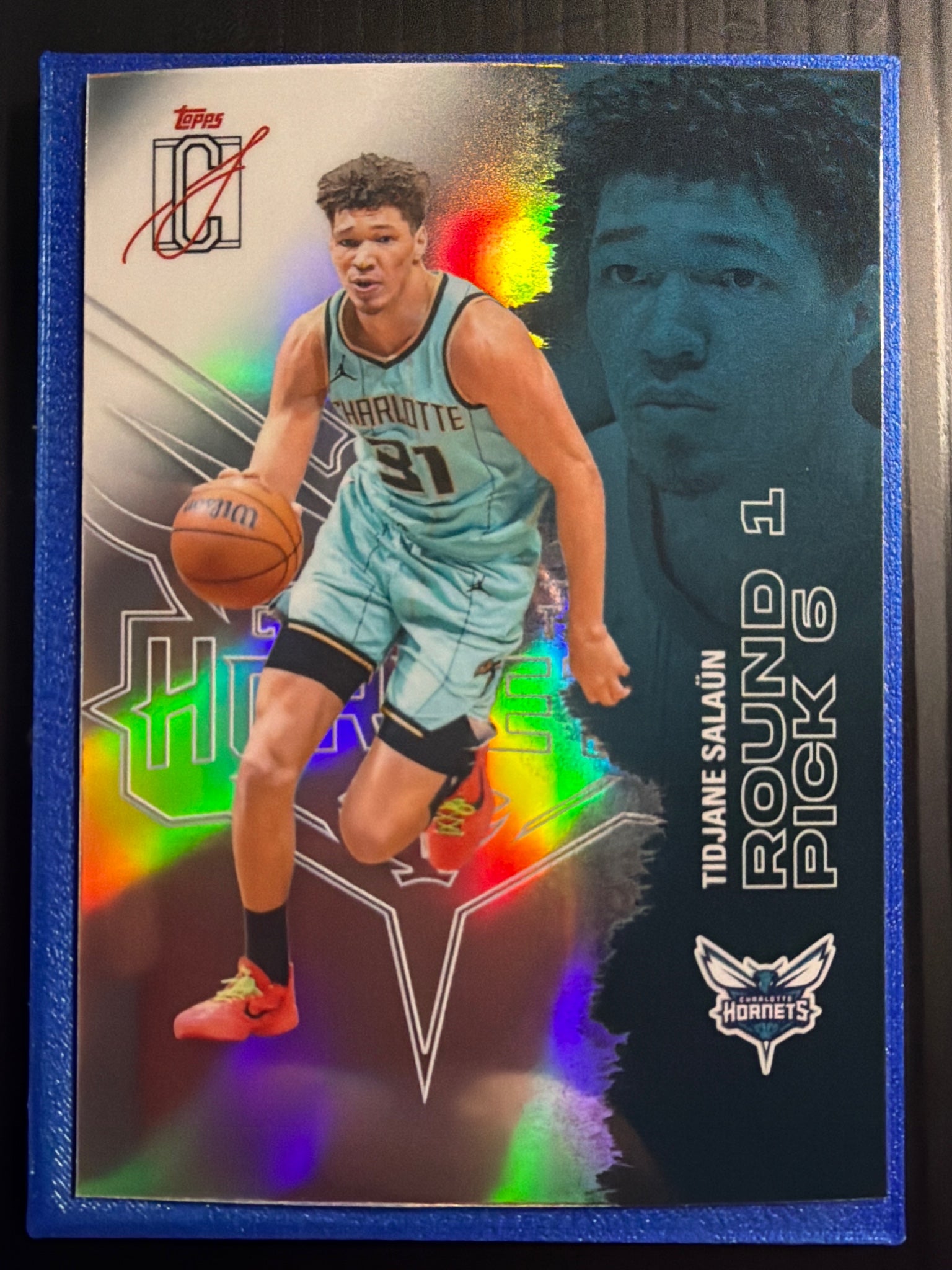 2025-26 Topps Signature Class Tidjane Salaun #79 Chrome Refractor RC Hornets