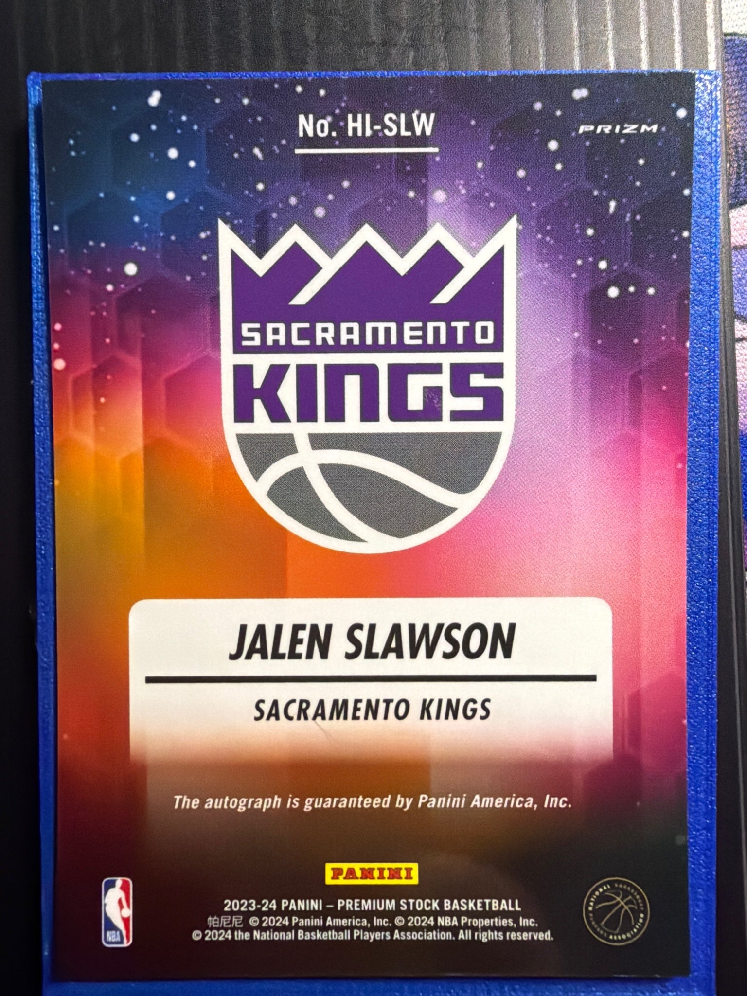 2023-24 Hoops Premium Stock Jalen Slawson Hoops Ink Auto RC #HI-SLW Kings