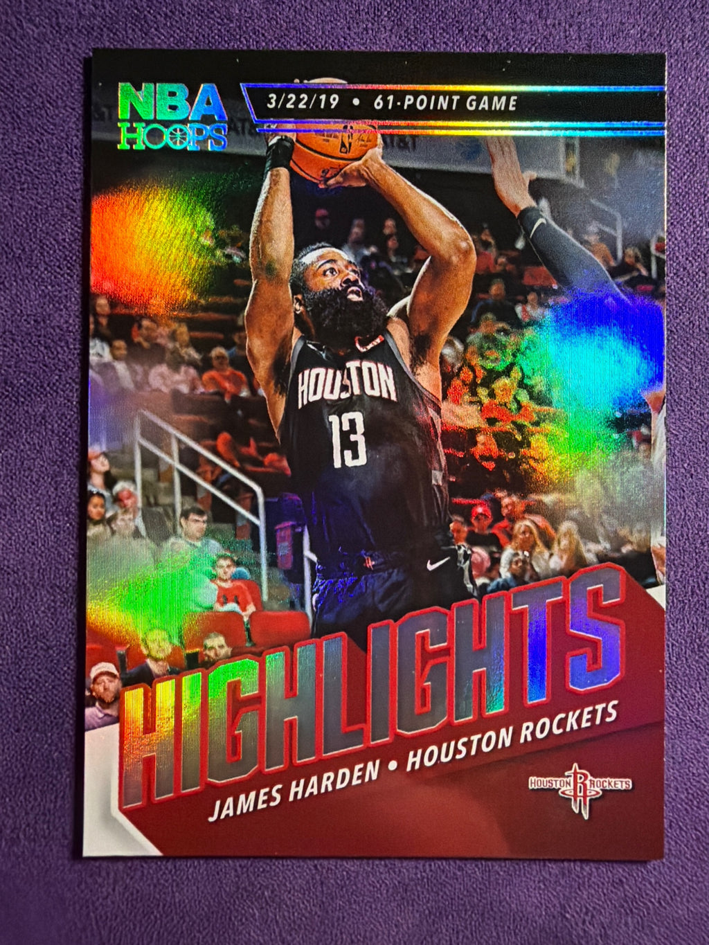 2019-20 NBA Hoops James Harden Highlights #1 Houston Rockets Insert
