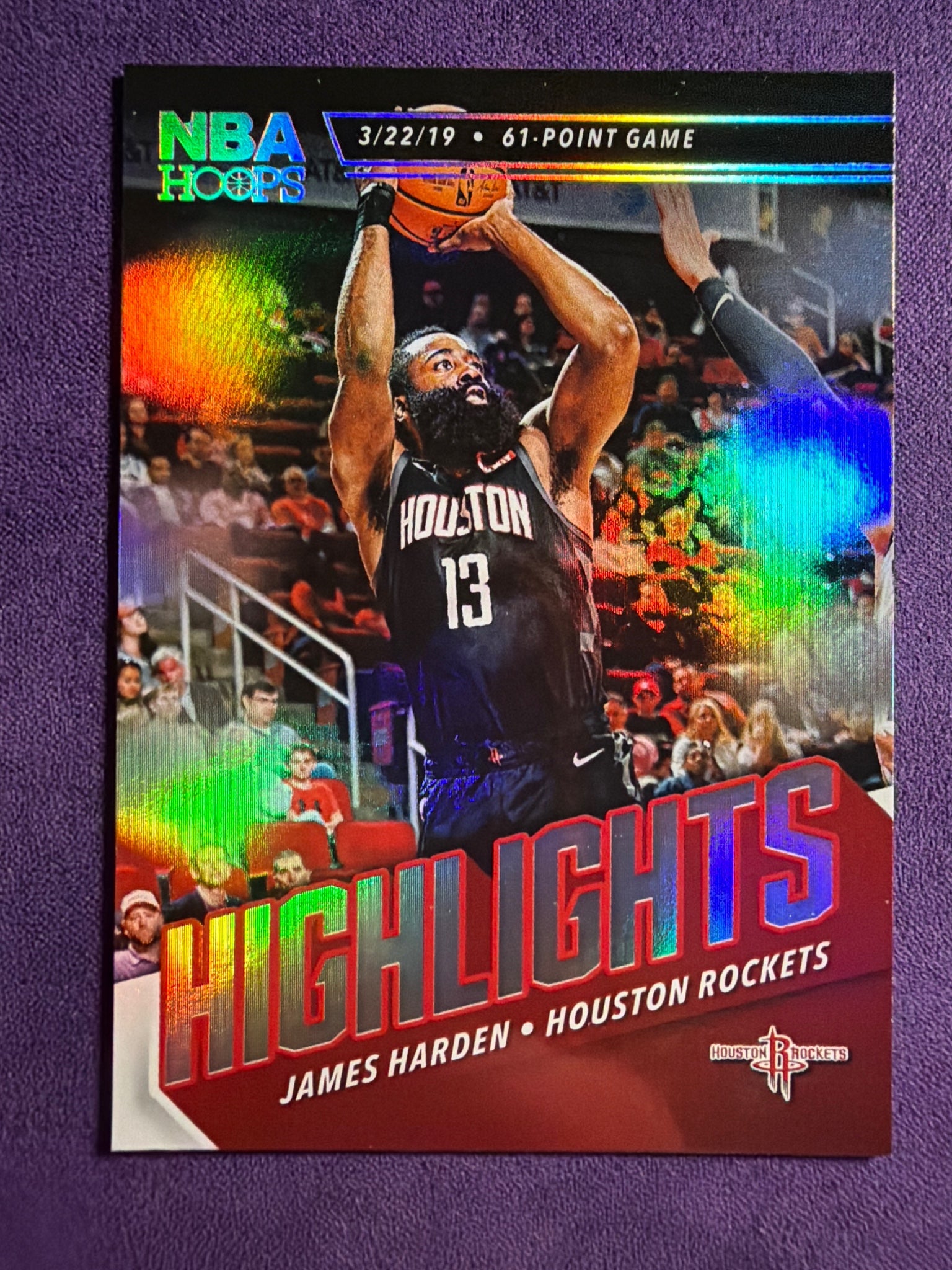 2019-20 NBA Hoops James Harden Highlights #1 Houston Rockets Insert