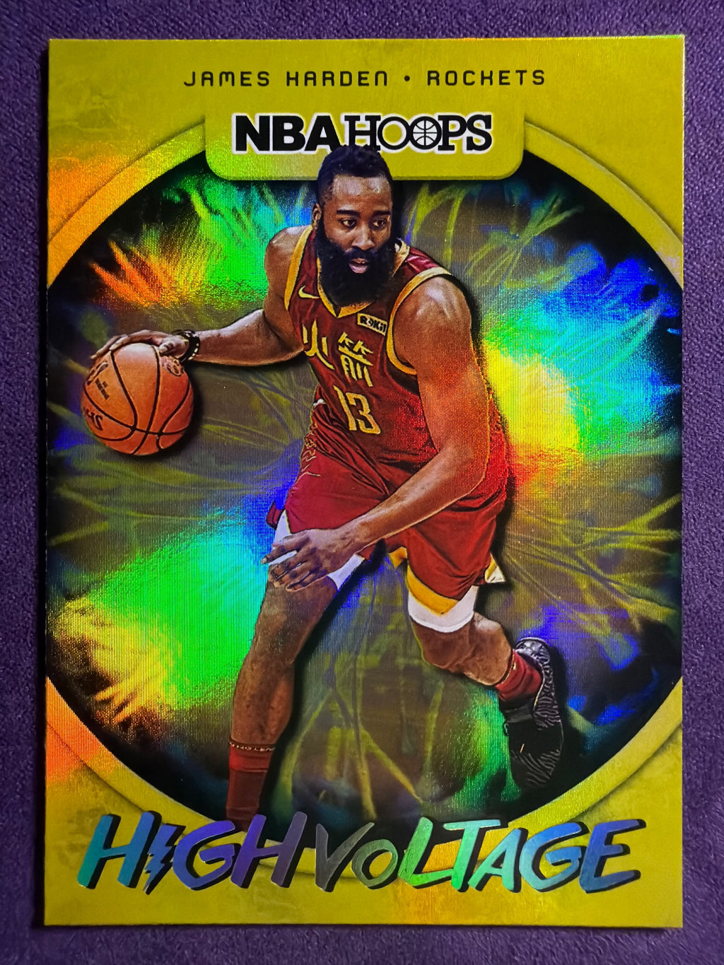 2019-20 NBA Hoops James Harden High Voltage #20 Houston Rockets Inse