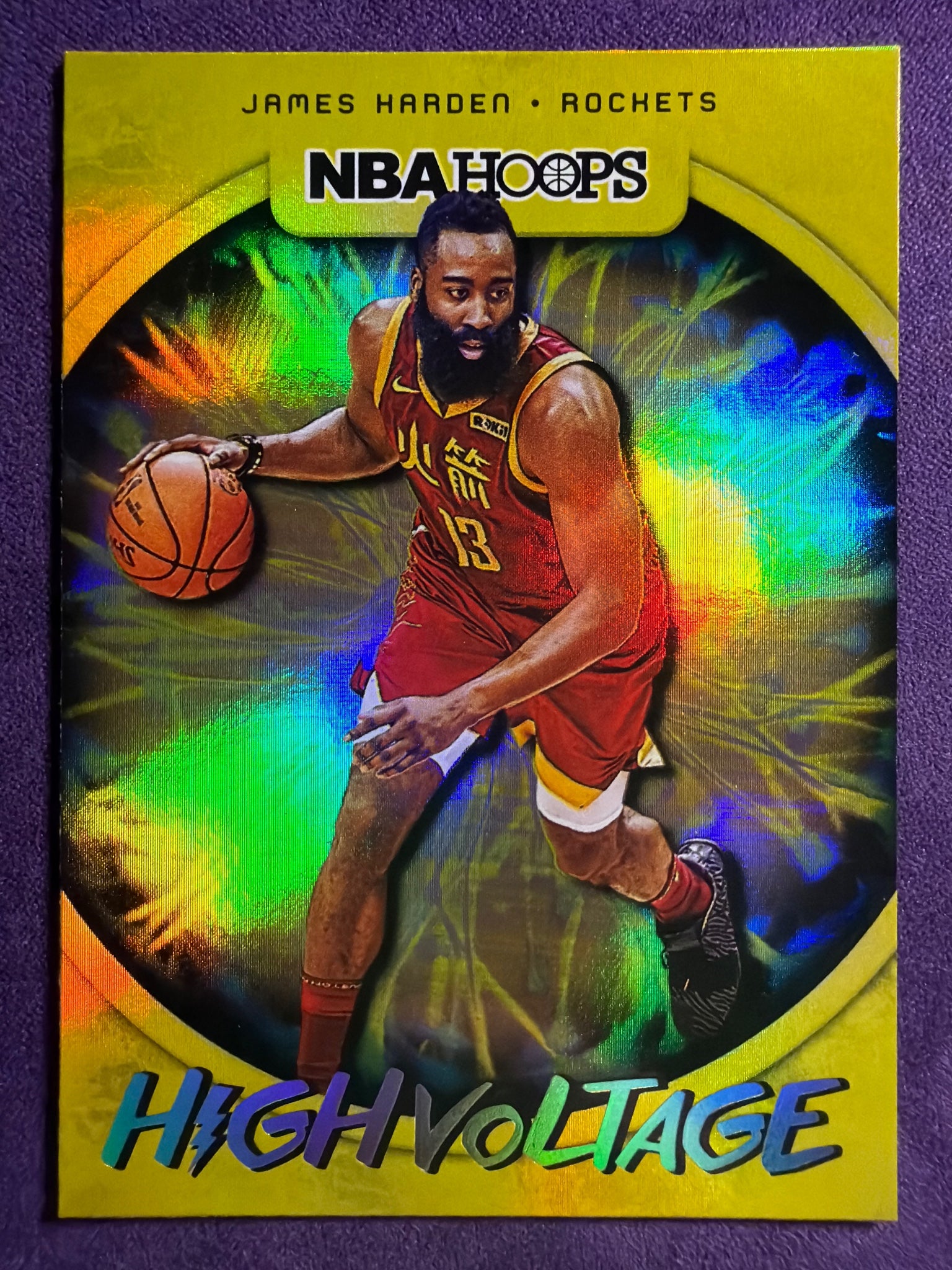 2019-20 NBA Hoops James Harden High Voltage #20 Houston Rockets Inse