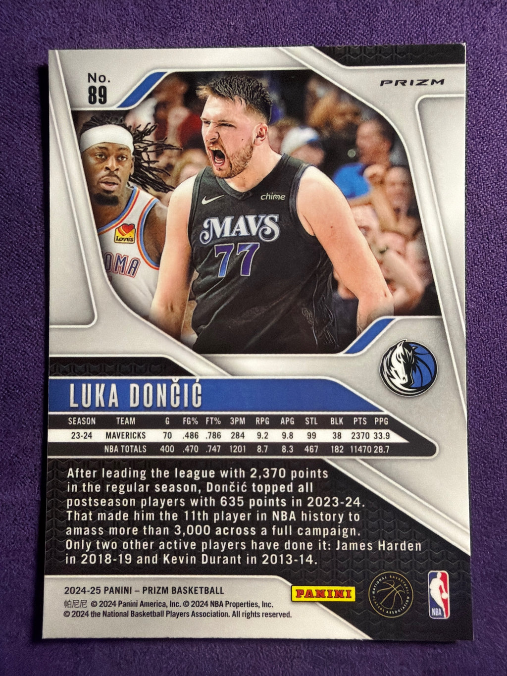 2024-25 Panini Prizm Luka Doncic Red Ice Prizm #89 Mavericks Parallel