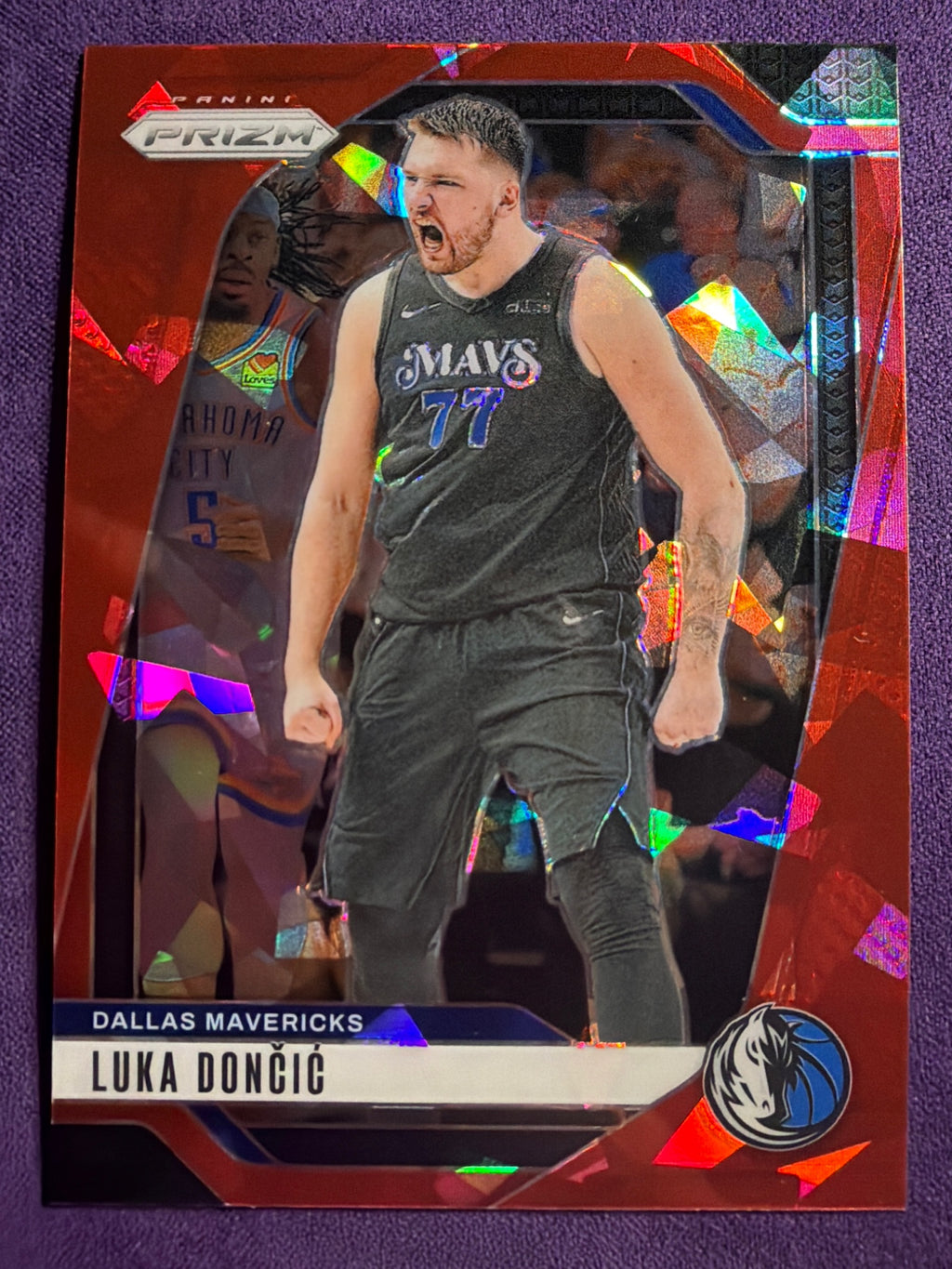 2024-25 Panini Prizm Luka Doncic Red Ice Prizm #89 Mavericks Parallel