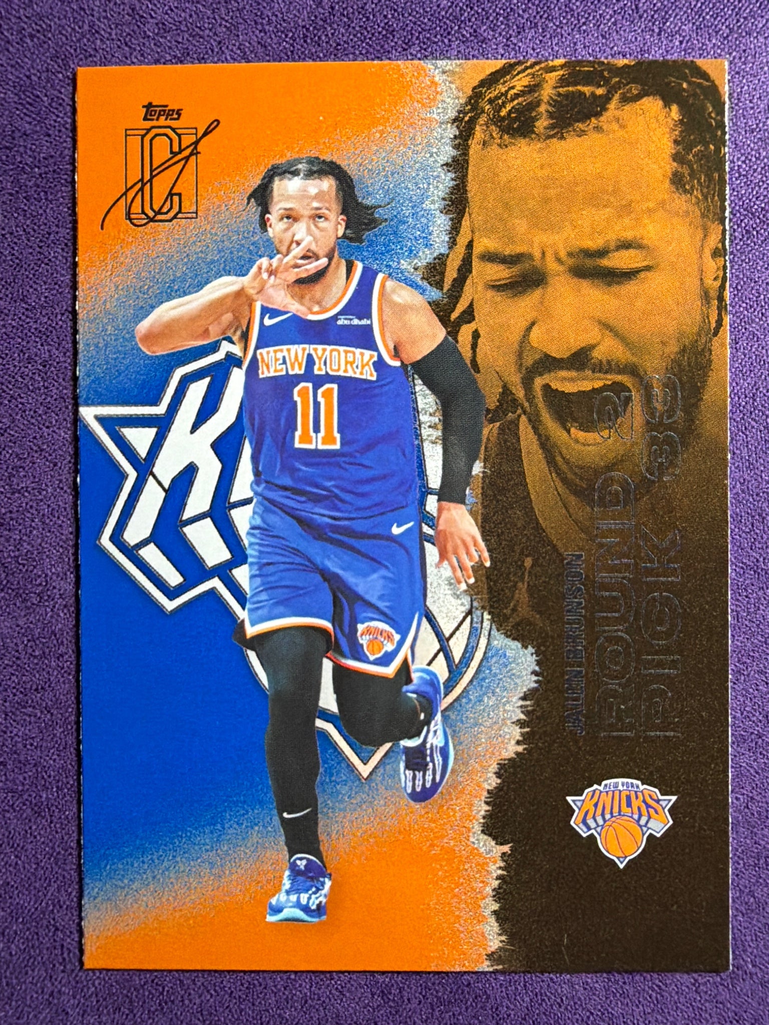 2025-26 Topps Signature Class Jalen Brunson Blue & Orange #58 Knicks Parallel