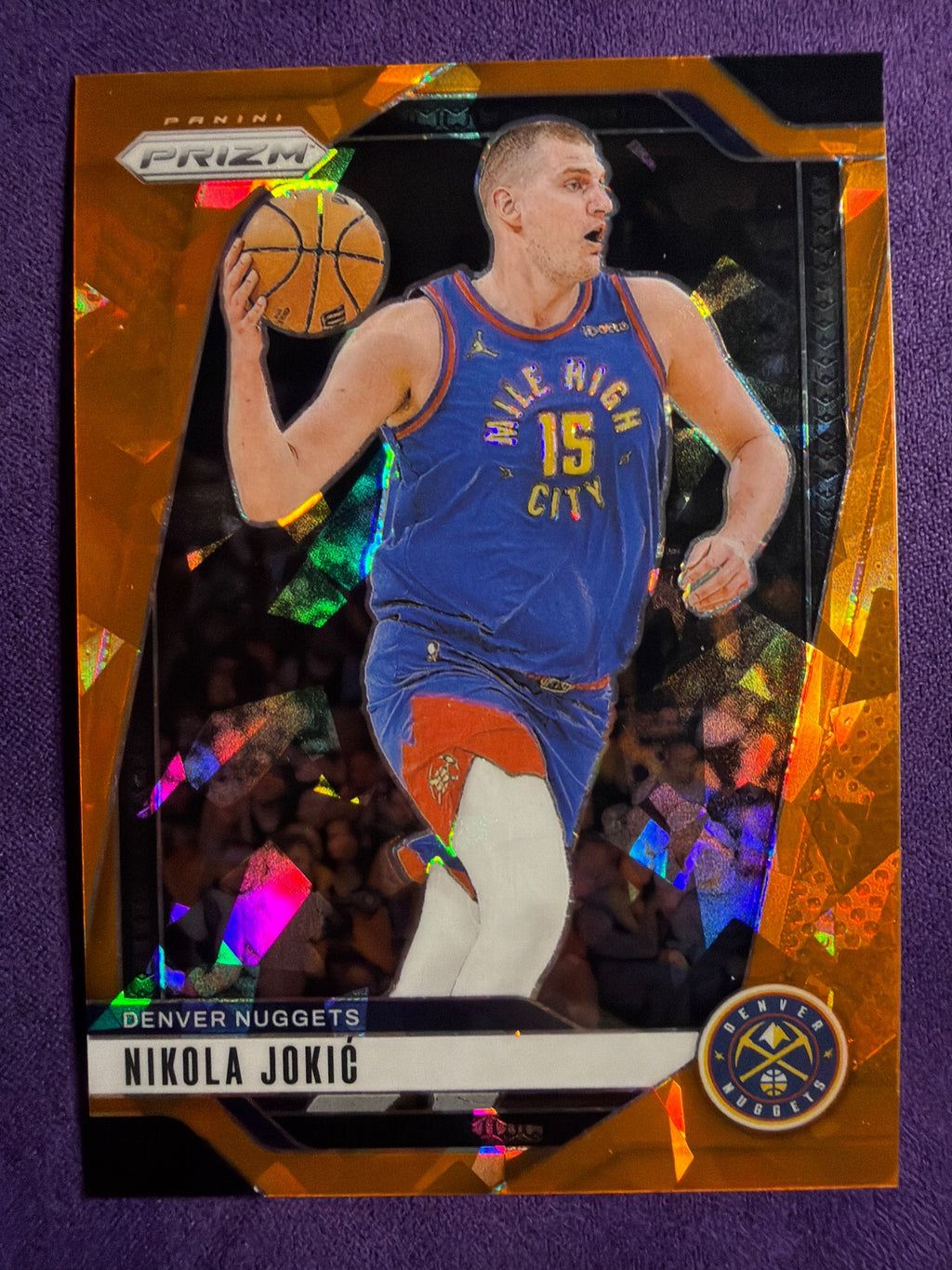 2024-25 Panini Prizm Nikola Jokic Orange Ice Prizm #129 Nuggets