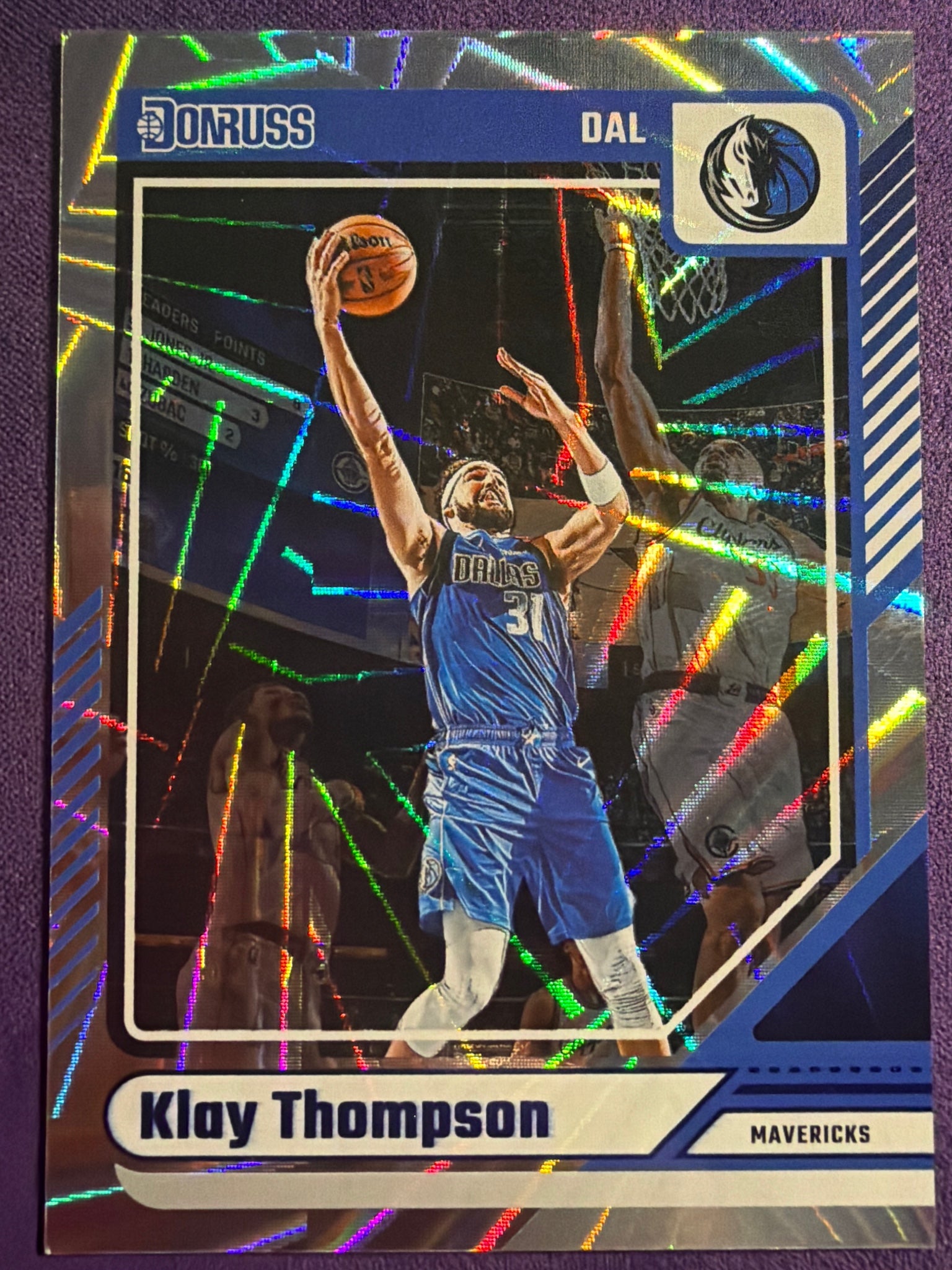 2024-25 Donruss Klay Thompson Blue Wedges #134 /75 Dallas Mavericks