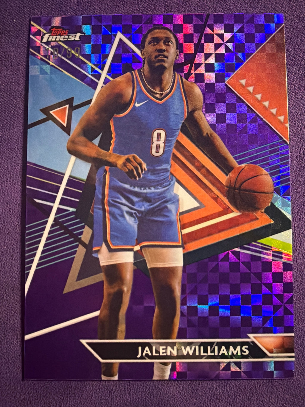 2023-24 Topps Finest Jalen Williams Purple Checkerboard Refractor #147 /99 OKC