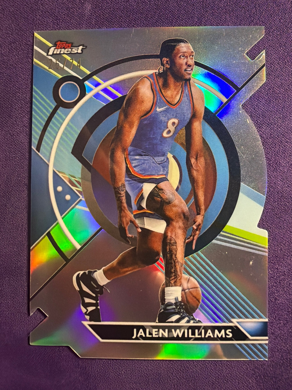 2023-24 Topps Finest Jalen Williams Purple Checkerboard Refractor #147 /99 OKC