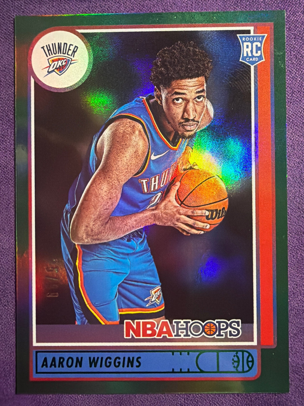 2021-22 NBA Hoops Aaron Wiggins Green Parallel #247 /99 OKC Thunder RC