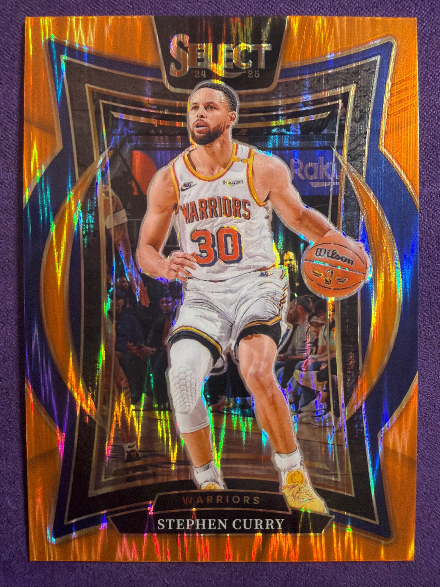 2024-25 Panini Select Stephen Curry Orange Flash Prizm #7 Concourse Warriors