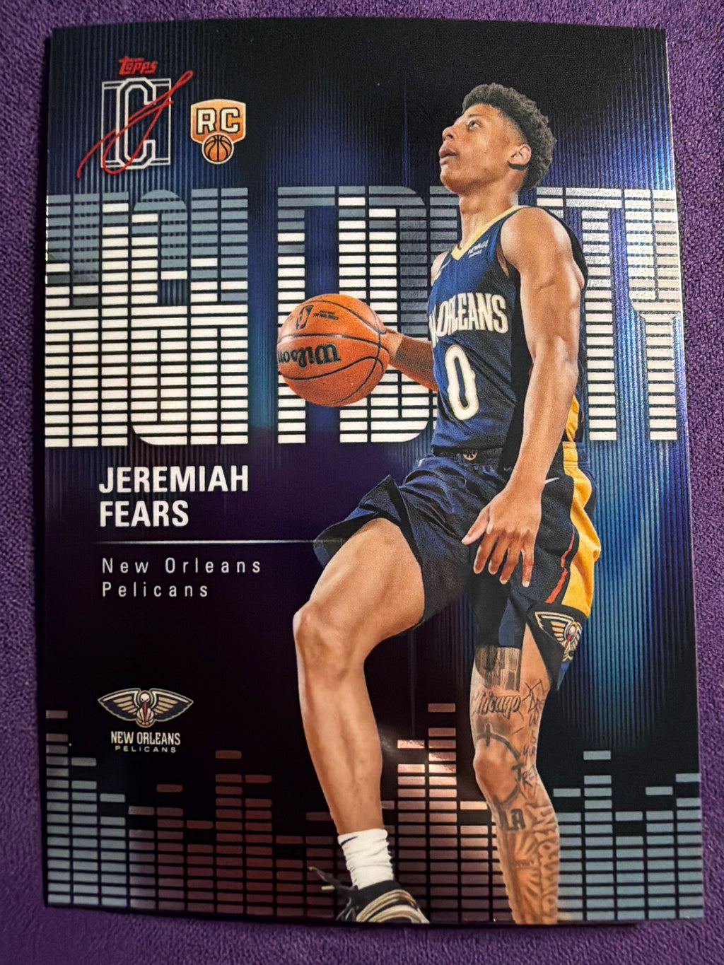 2025-26 Topps Signature Class Jeremiah Fears High Fidelity RC #HF-7 Pelicans