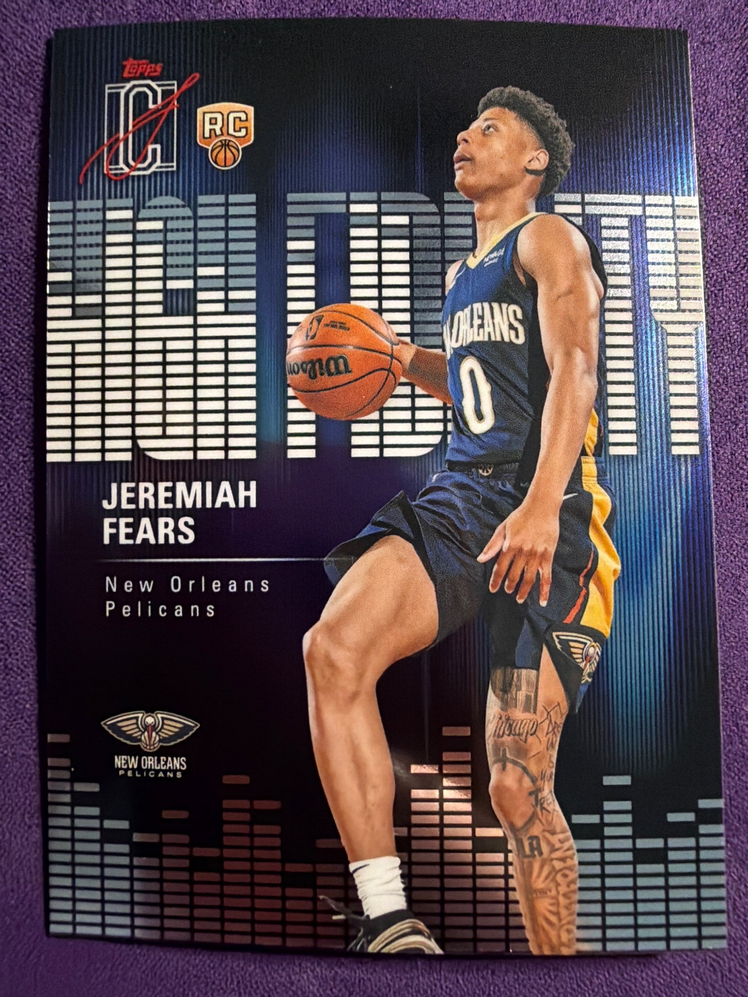 2025-26 Topps Signature Class Jeremiah Fears High Fidelity RC #HF-7 Pelicans