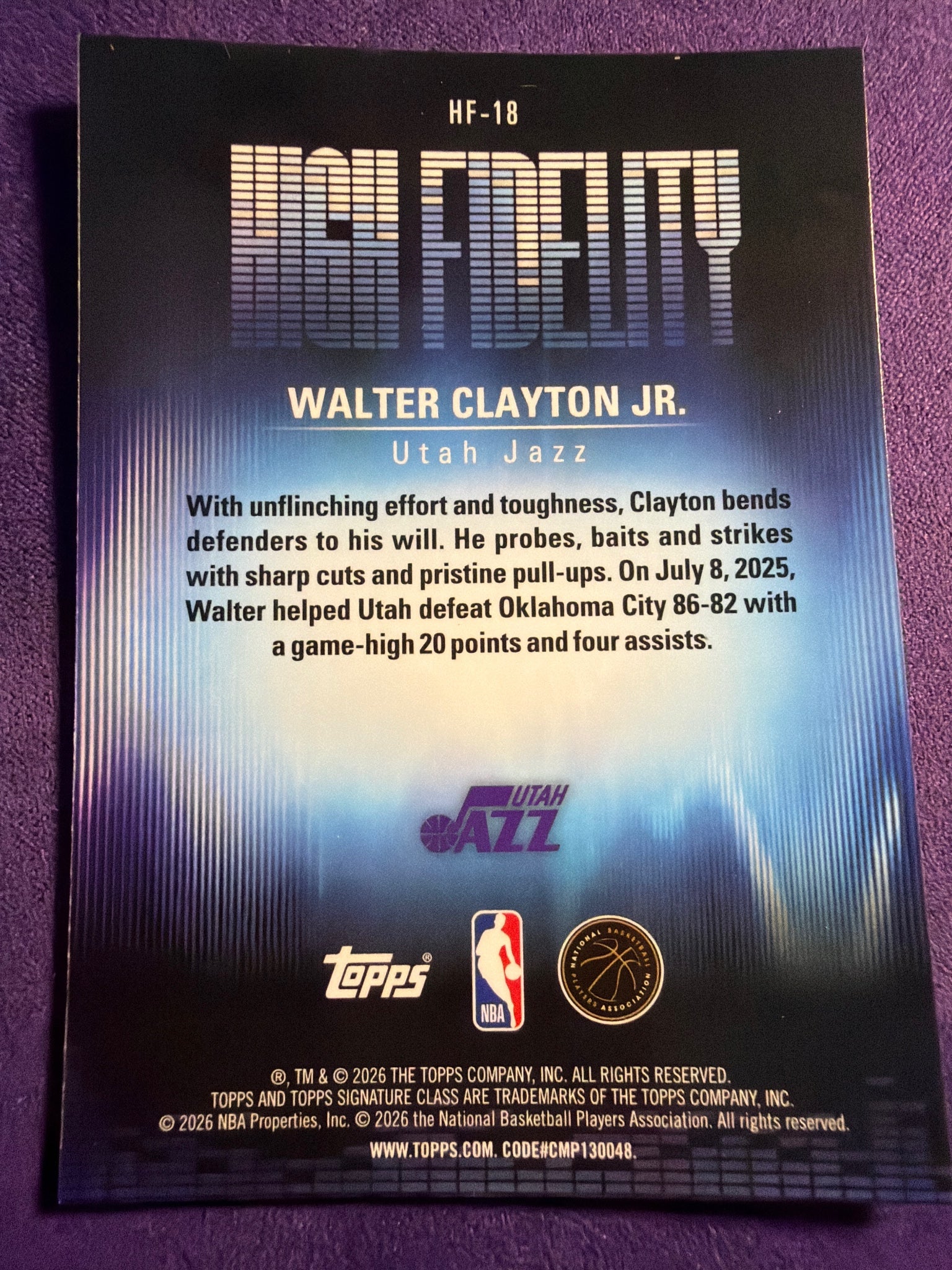 2025-26 Topps Signature Class Jordan Clarkson Bronze Parallel #100 Jazz