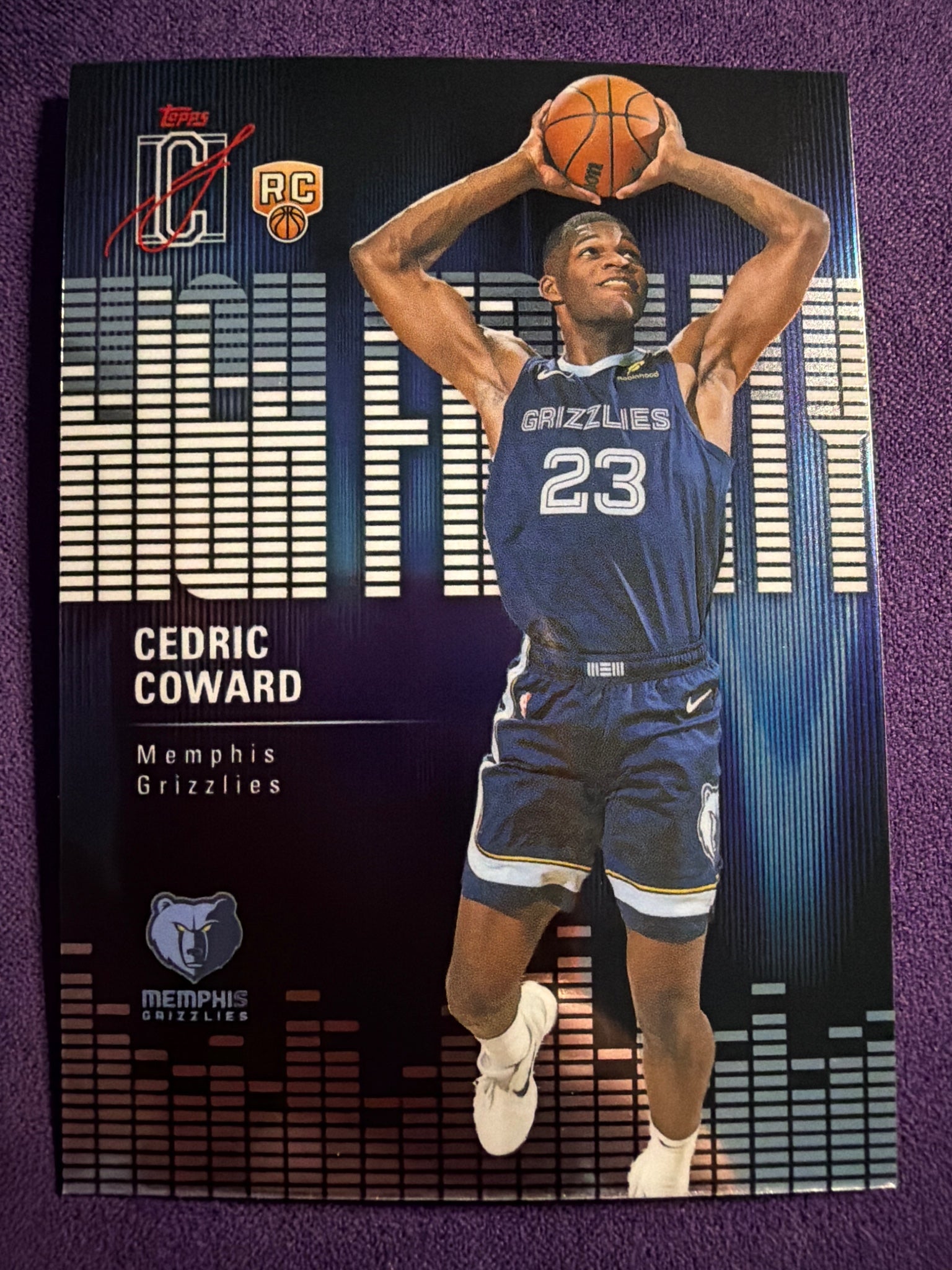 2025-26 Topps Signature Class Cedric Coward High Fidelity RC #HF-11 Grizzlies