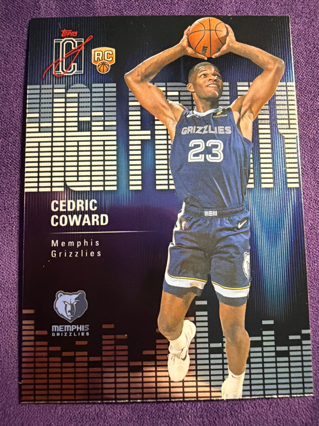 2025-26 Topps Signature Class Cedric Coward High Fidelity RC #HF-11 Grizzlies