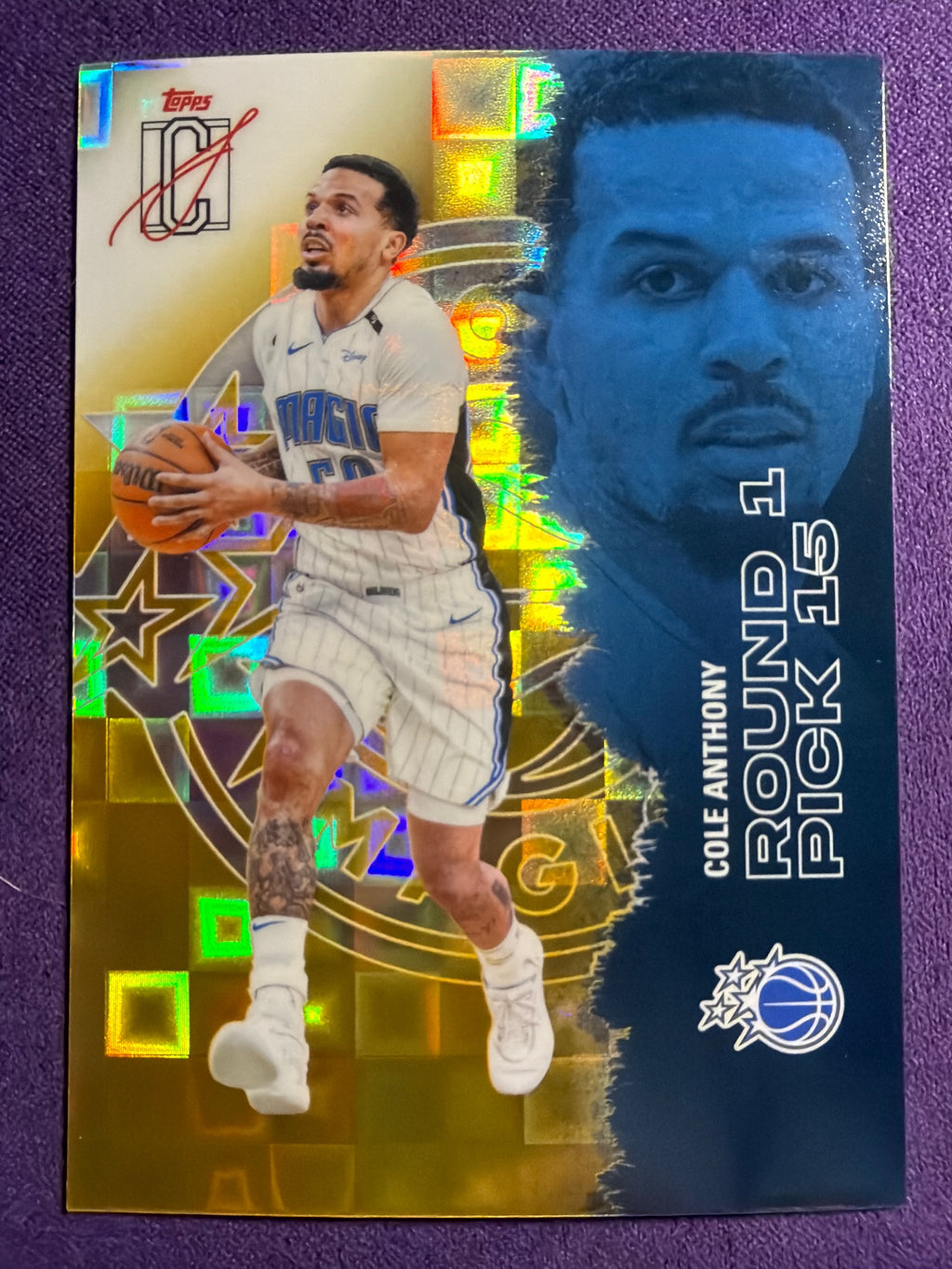2025-26 Topps Signature Class Cole Anthony Chrome Pandora Yellow Refractor #32