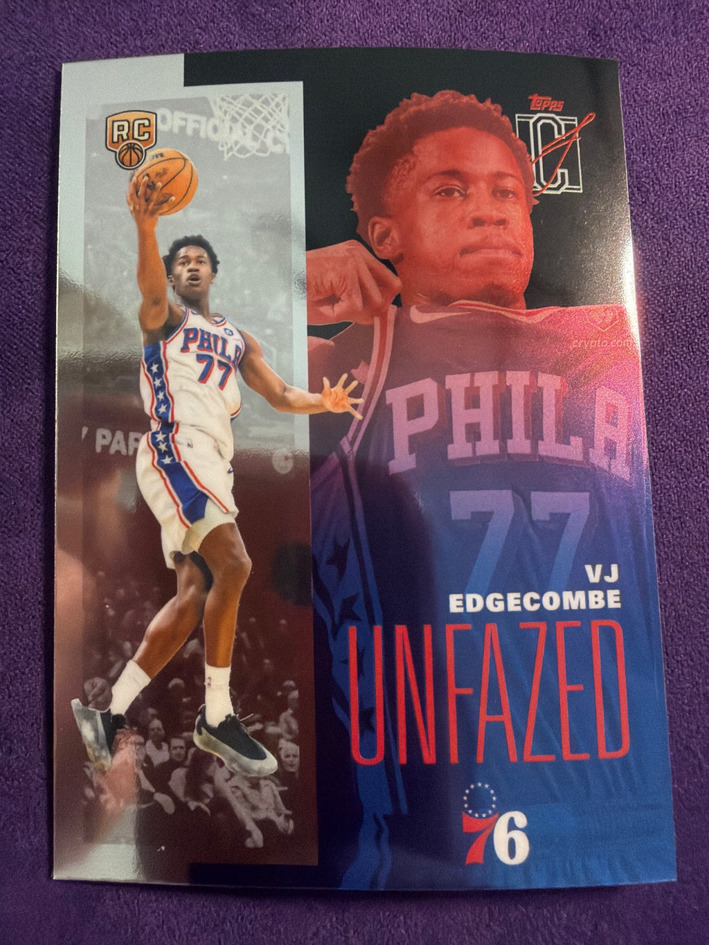 2025-26 Topps Signature Class VJ Edgecombe RC Unfazed Insert #FAZE-13