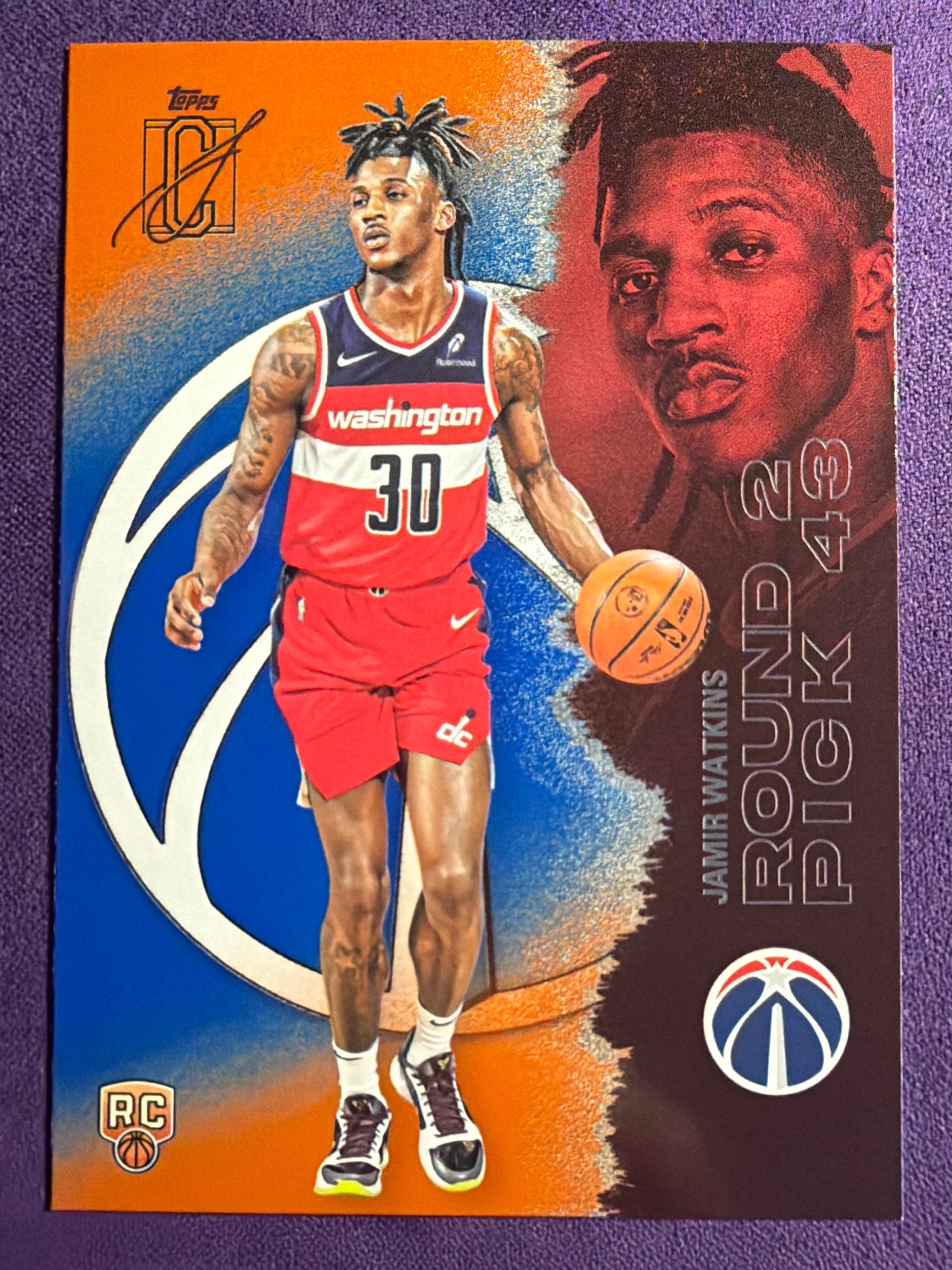 2025-26 Topps Signature Class Jamir Watkins RC Blue & Orange Parallel #136