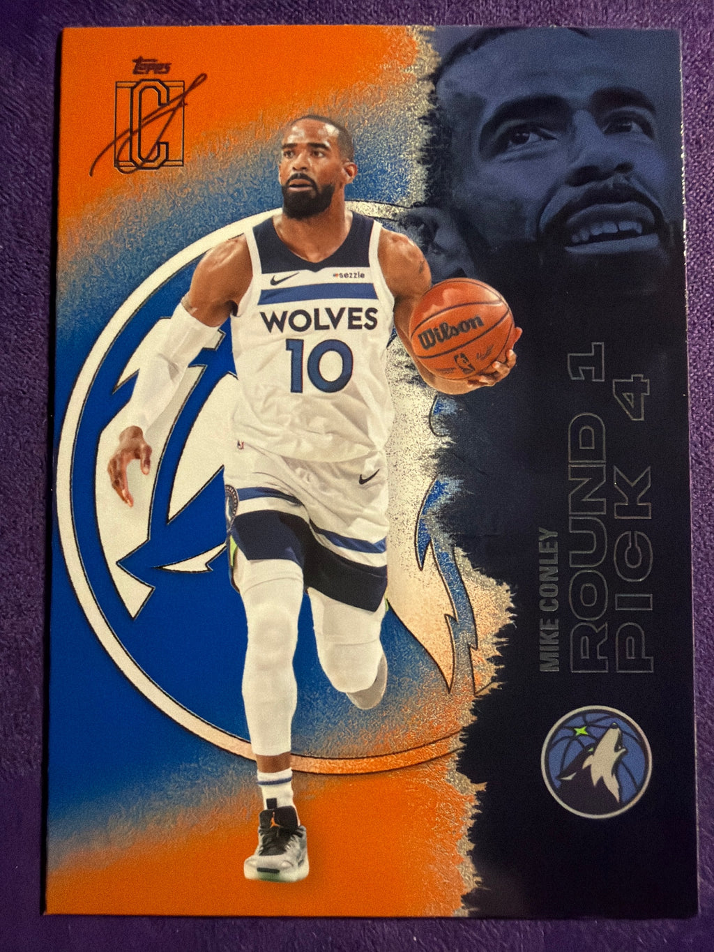 25-26 Topps Signature Class Mike Conley Blue & Orange Parallel #28  Description