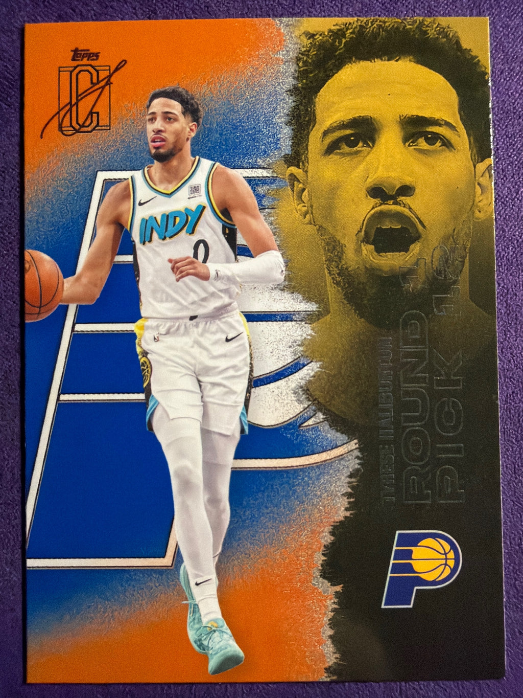 2025-26 Topps Signature Class Tyrese Haliburton Blue & Orange Parallel #71